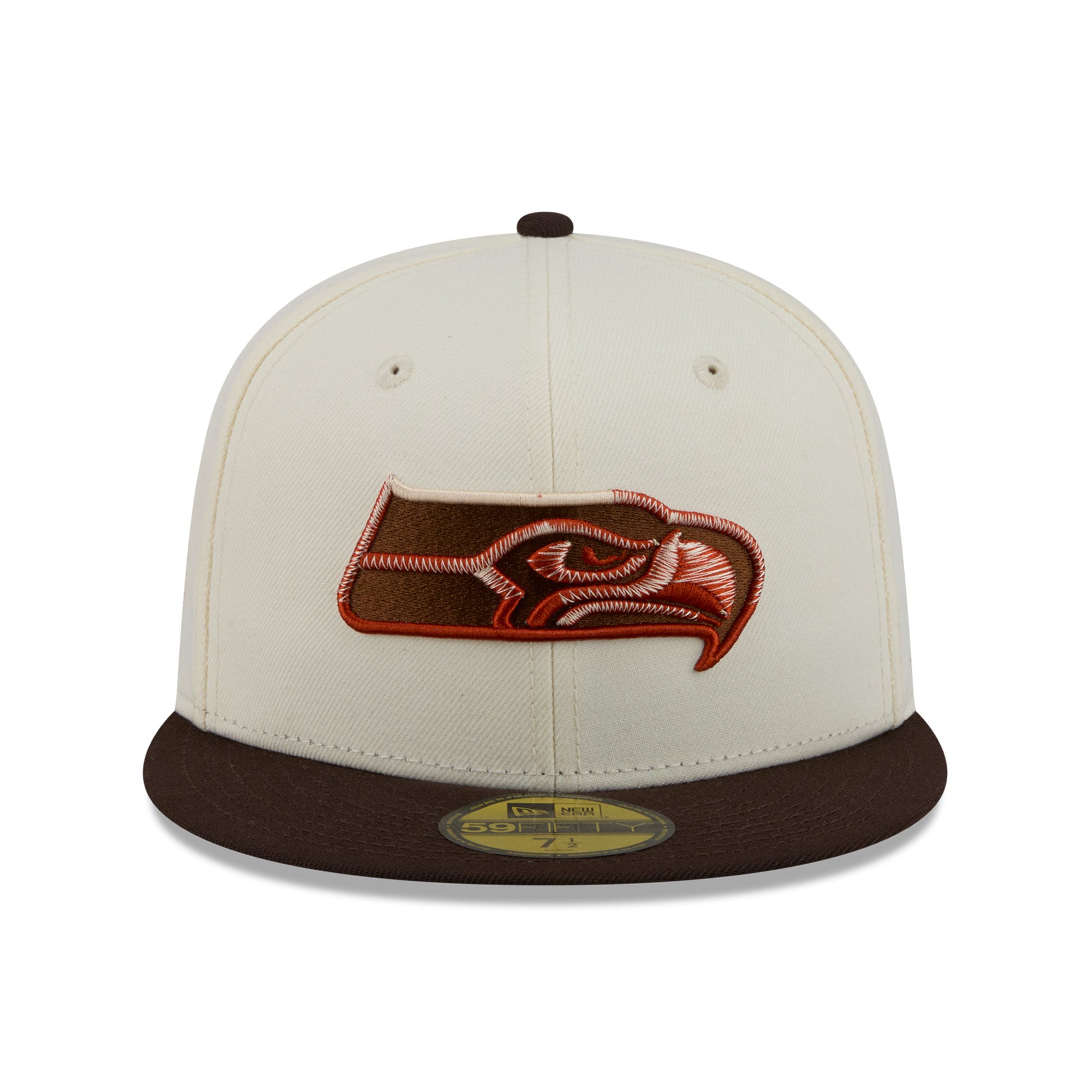 Men's New Era Cream/Brown Seattle Seahawks Pumpkin Spice 59FIFTY Fitted Hat