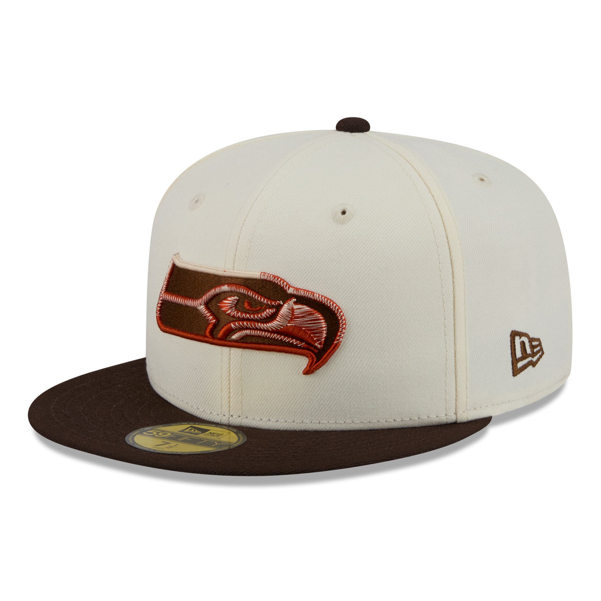 Men's New Era Cream/Brown Seattle Seahawks Pumpkin Spice 59FIFTY Fitted Hat