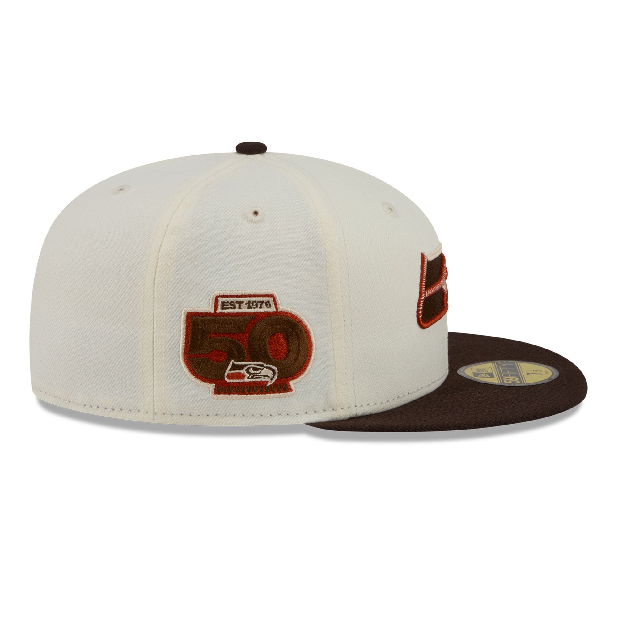 Men's New Era Cream/Brown Seattle Seahawks Pumpkin Spice 59FIFTY Fitted Hat