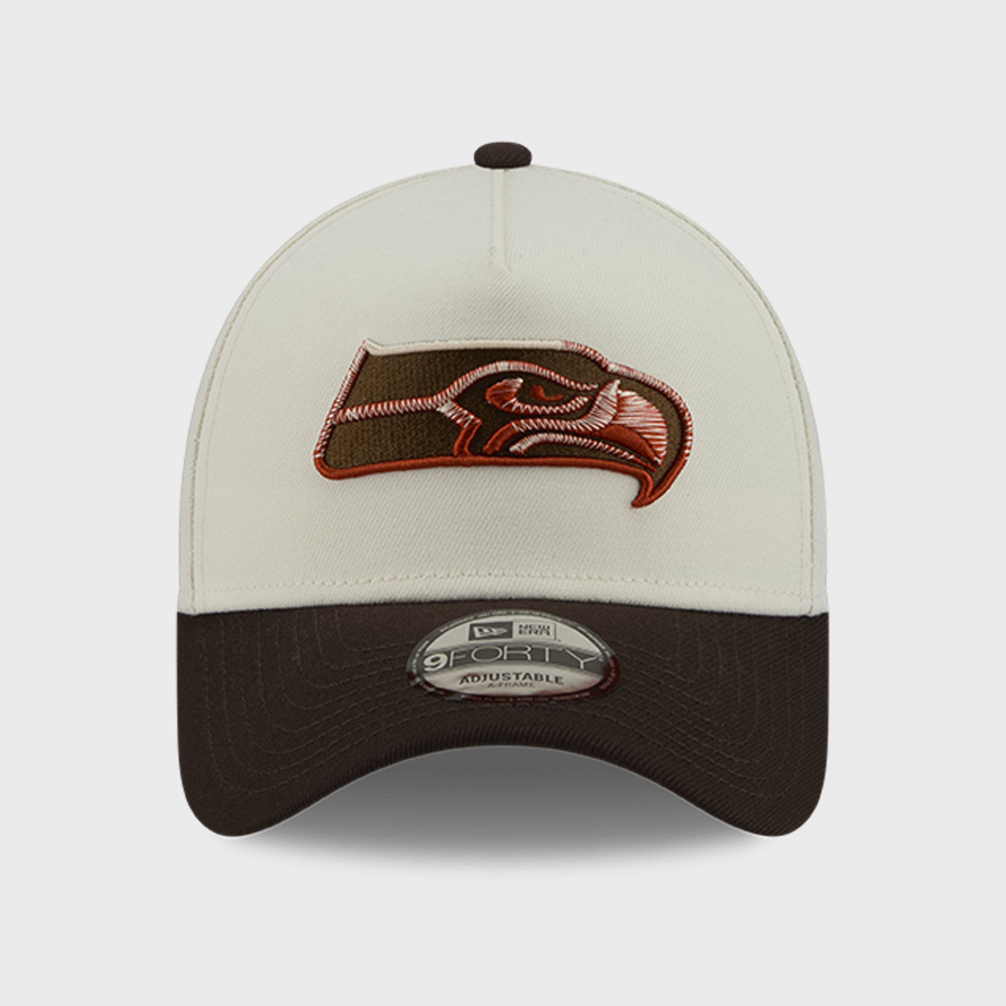 Casquette ajustable New Era crème/marron Seattle Seahawks Pumpkin Spice A-Frame 9FORTY pour homme