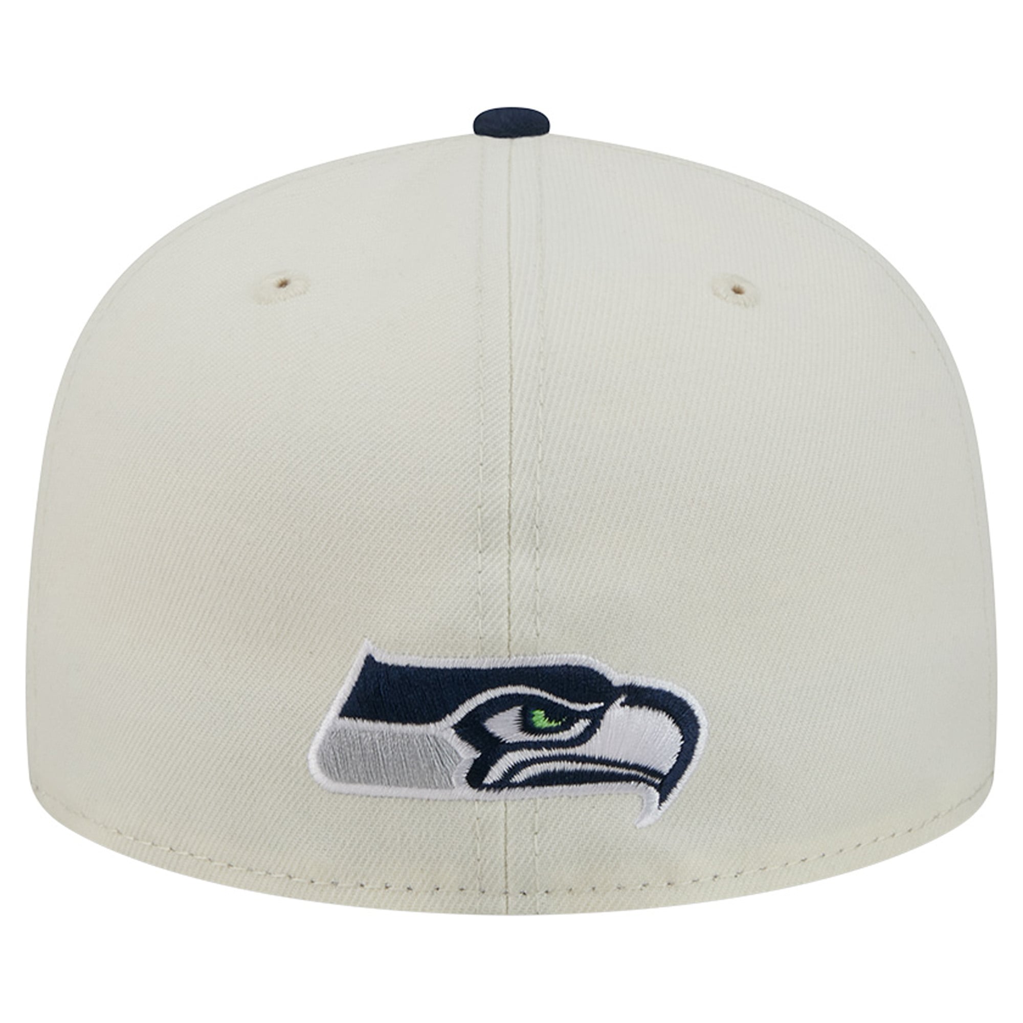 Casquette ajustée New Era Deceptor 59FIFTY pour homme, couleur crème/bleu marine universitaire, Seattle Seahawks