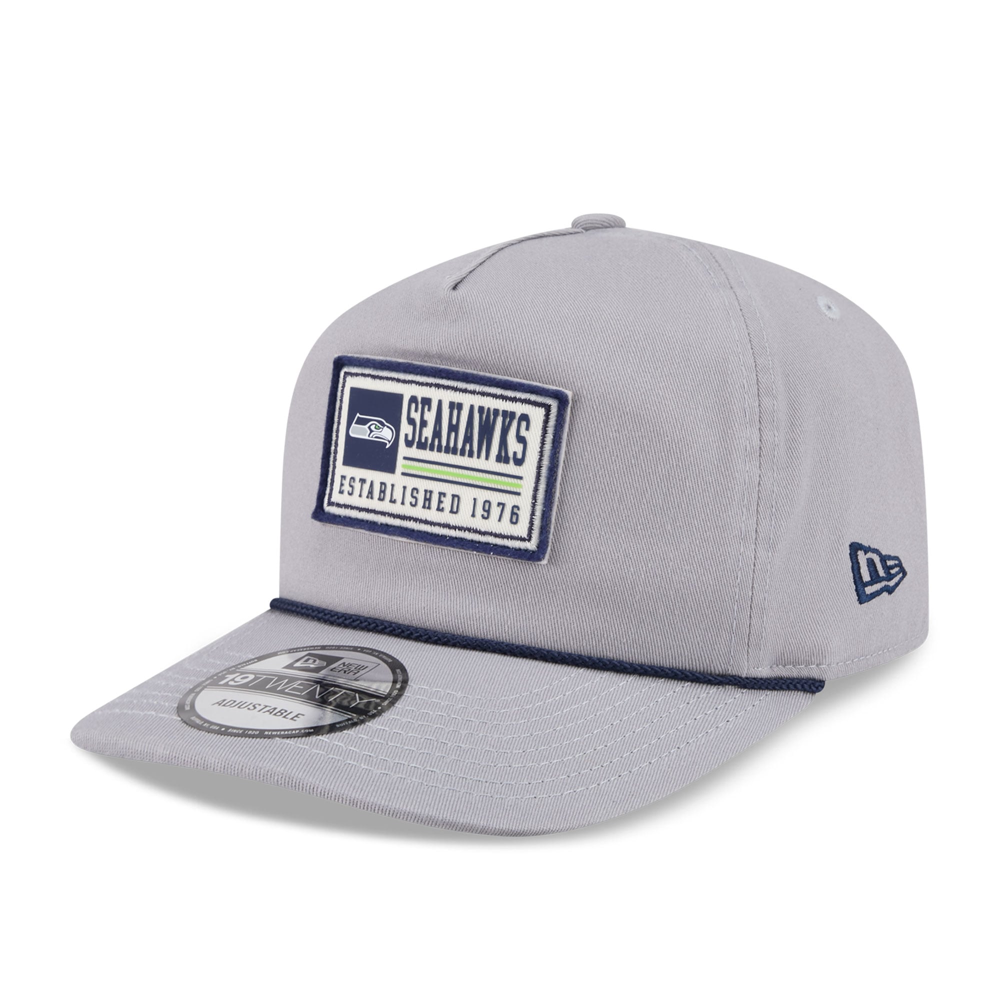 Casquette ajustable New Era grise Seattle Seahawks Patch 19TWENTY pour homme