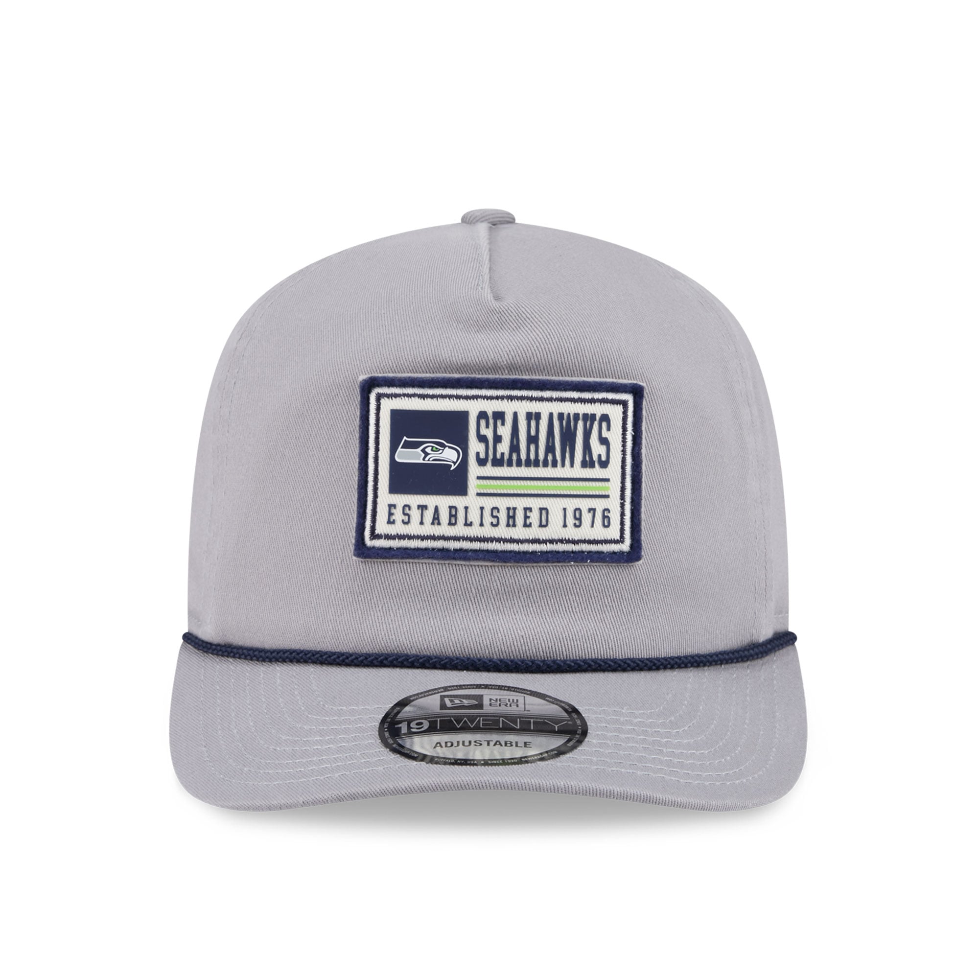 Casquette ajustable New Era grise Seattle Seahawks Patch 19TWENTY pour homme