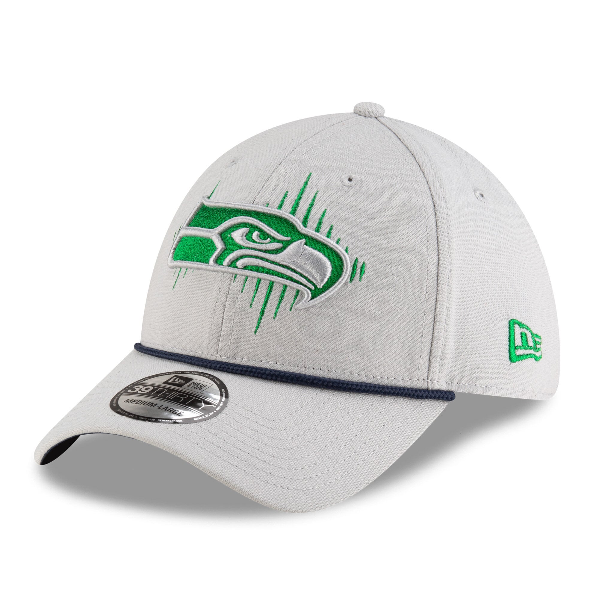 Men's New Era  Gray Seattle Seahawks Rivalries Collection On-Field 39THIRTY Flex Hat