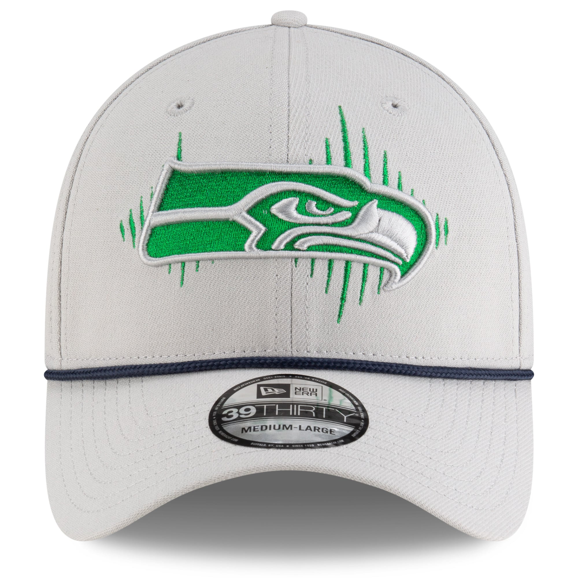 Men's New Era  Gray Seattle Seahawks Rivalries Collection On-Field 39THIRTY Flex Hat
