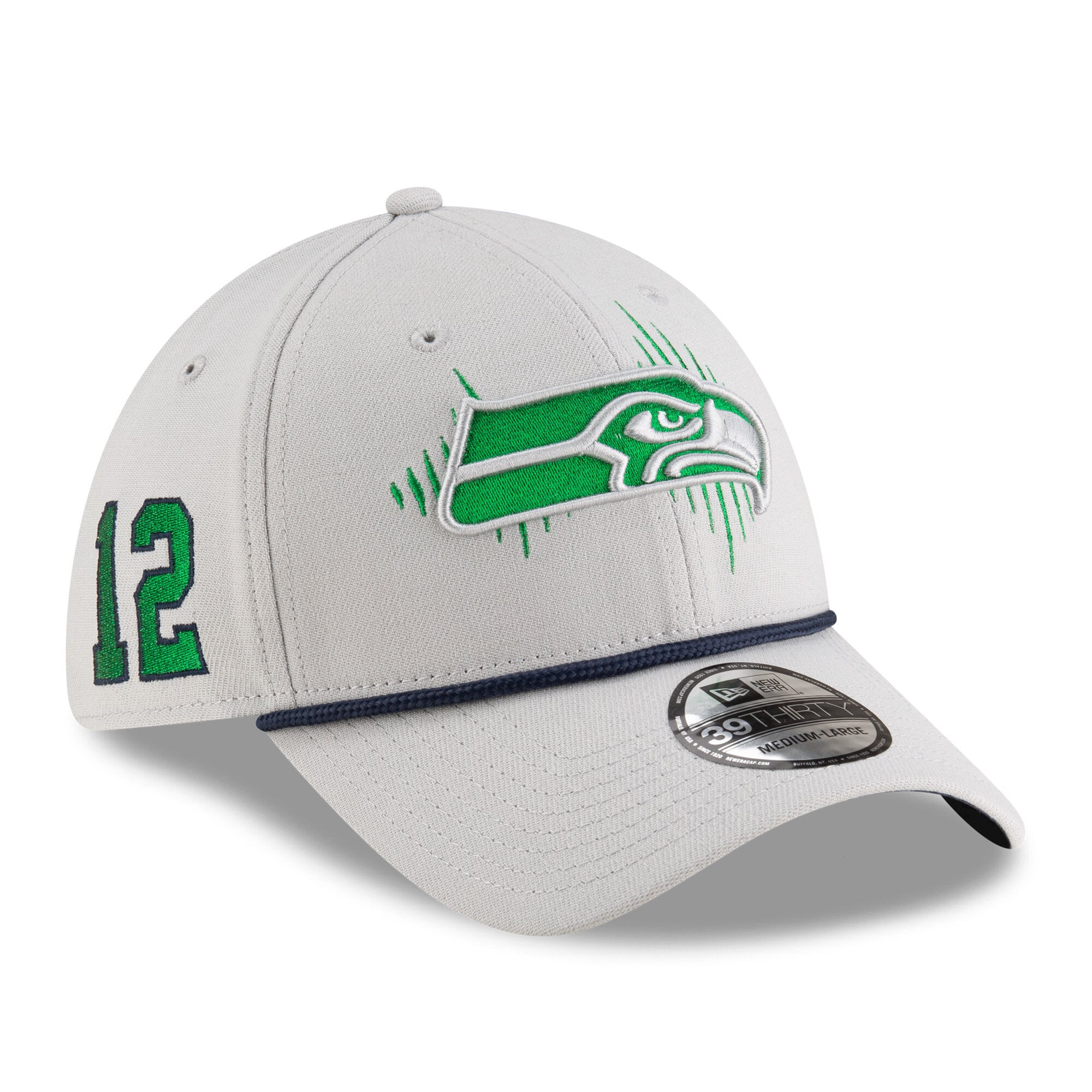 Men's New Era  Gray Seattle Seahawks Rivalries Collection On-Field 39THIRTY Flex Hat