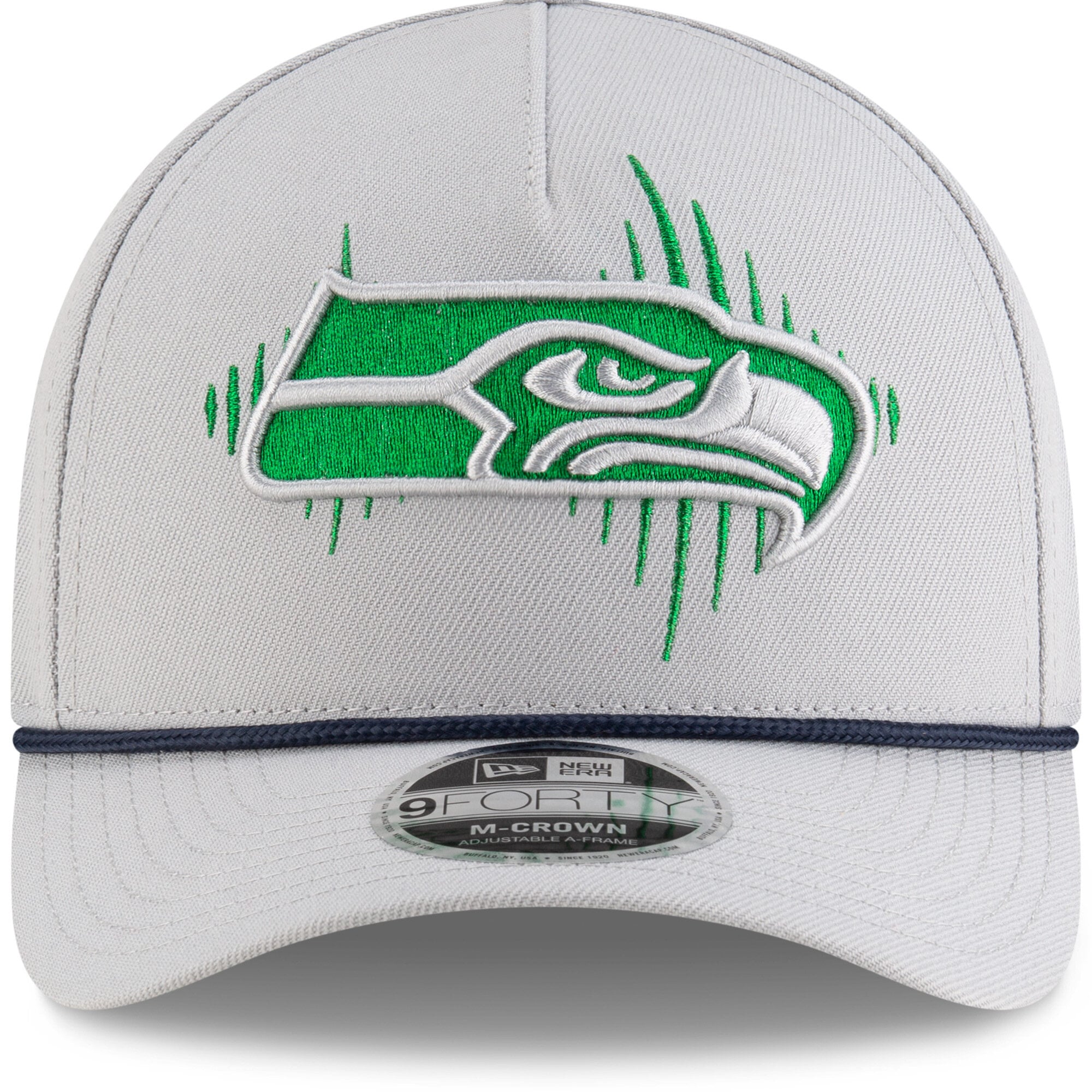 Men's New Era  Gray Seattle Seahawks Rivalries Collection On-Field 9FORTY M-Crown A-Frame Adjustable Hat