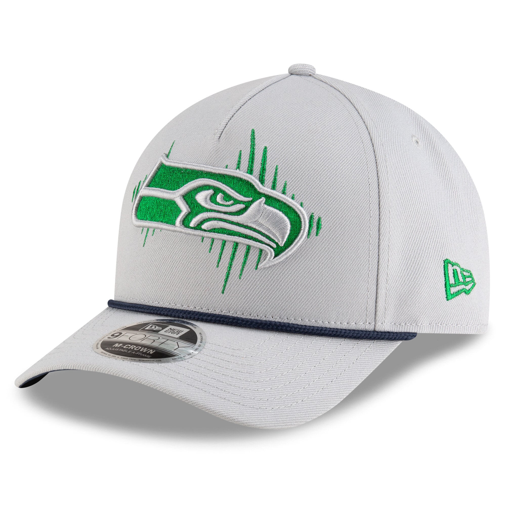 Men's New Era Gray Seattle Seahawks Rivalries Collection On-Field 9FORTY M-Crown A-Frame Adjustable Hat