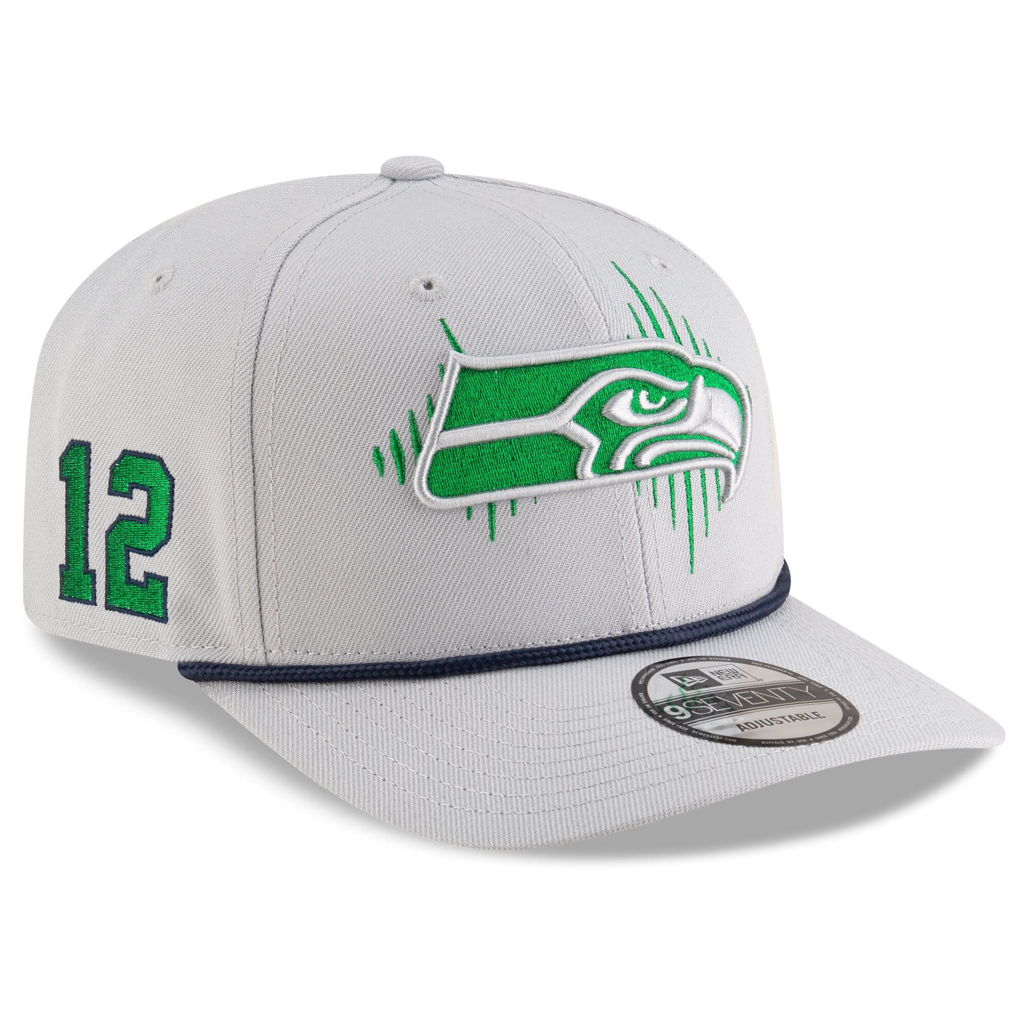 Men's New Era Gray Seattle Seahawks Rivalries Collection On-Field 9SEVENTY Adjustable Hat