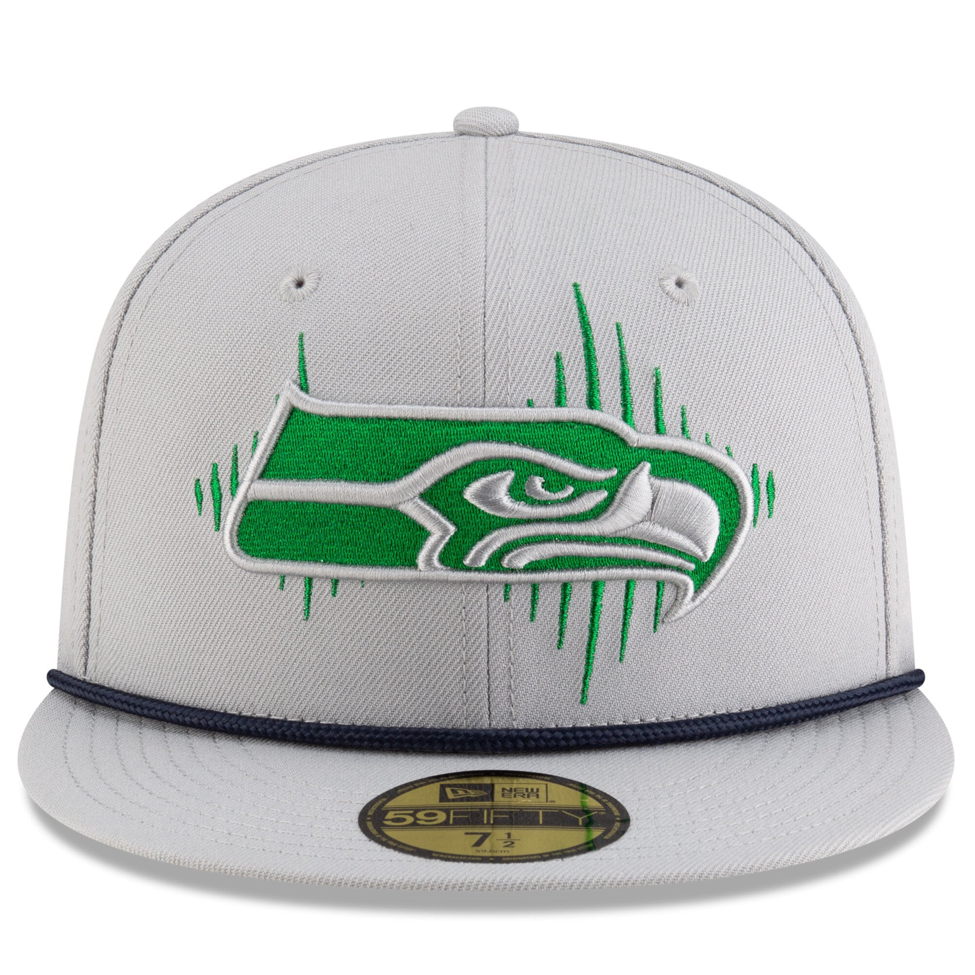 Men's New Era Gray Seattle Seahawks Rivalries Collection Sideline Rope 59FIFTY Fitted Hat