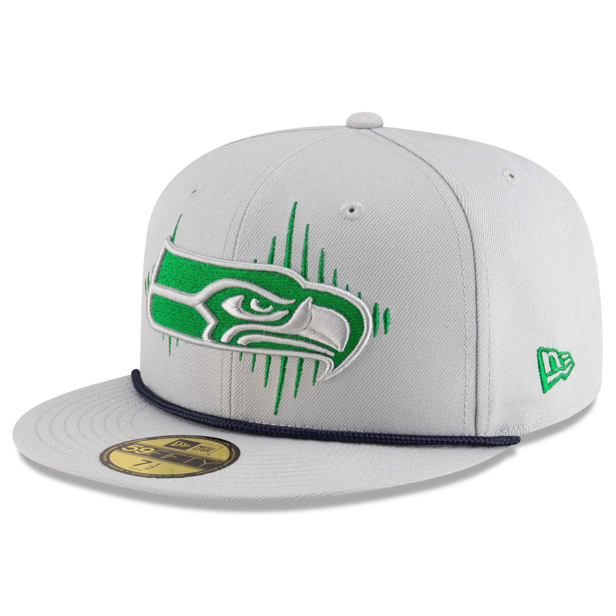 Men's New Era Gray Seattle Seahawks Rivalries Collection Sideline Rope 59FIFTY Fitted Hat