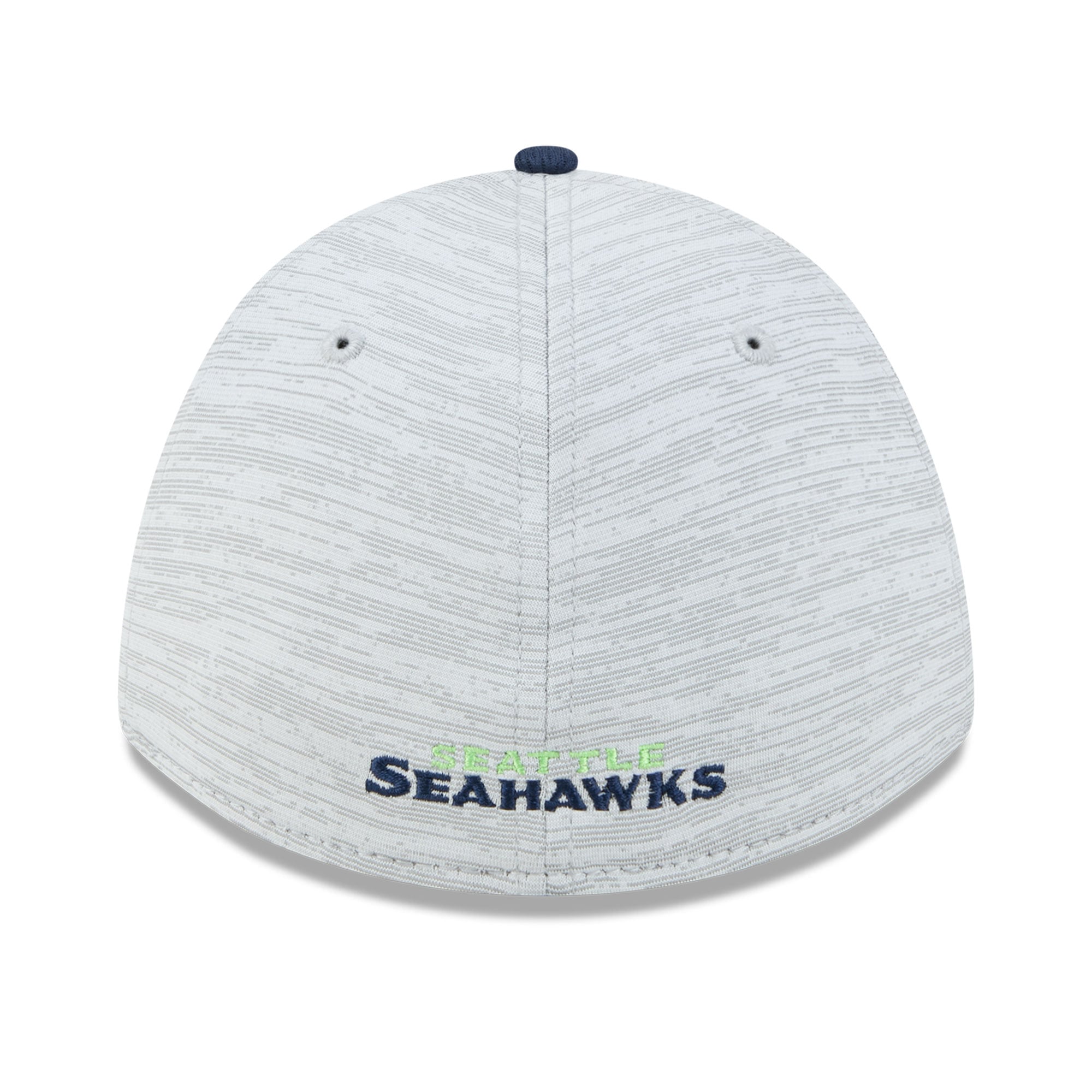 Casquette New Era Flex grise/bleu marine Seattle Seahawks Tech M-Crown A-Frame 39THIRTY pour homme