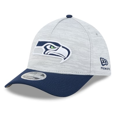 Seattle Seahawks New Era Tech M-Crown A-Frame 39THIRTY Flex Hat - Gray/College Navy