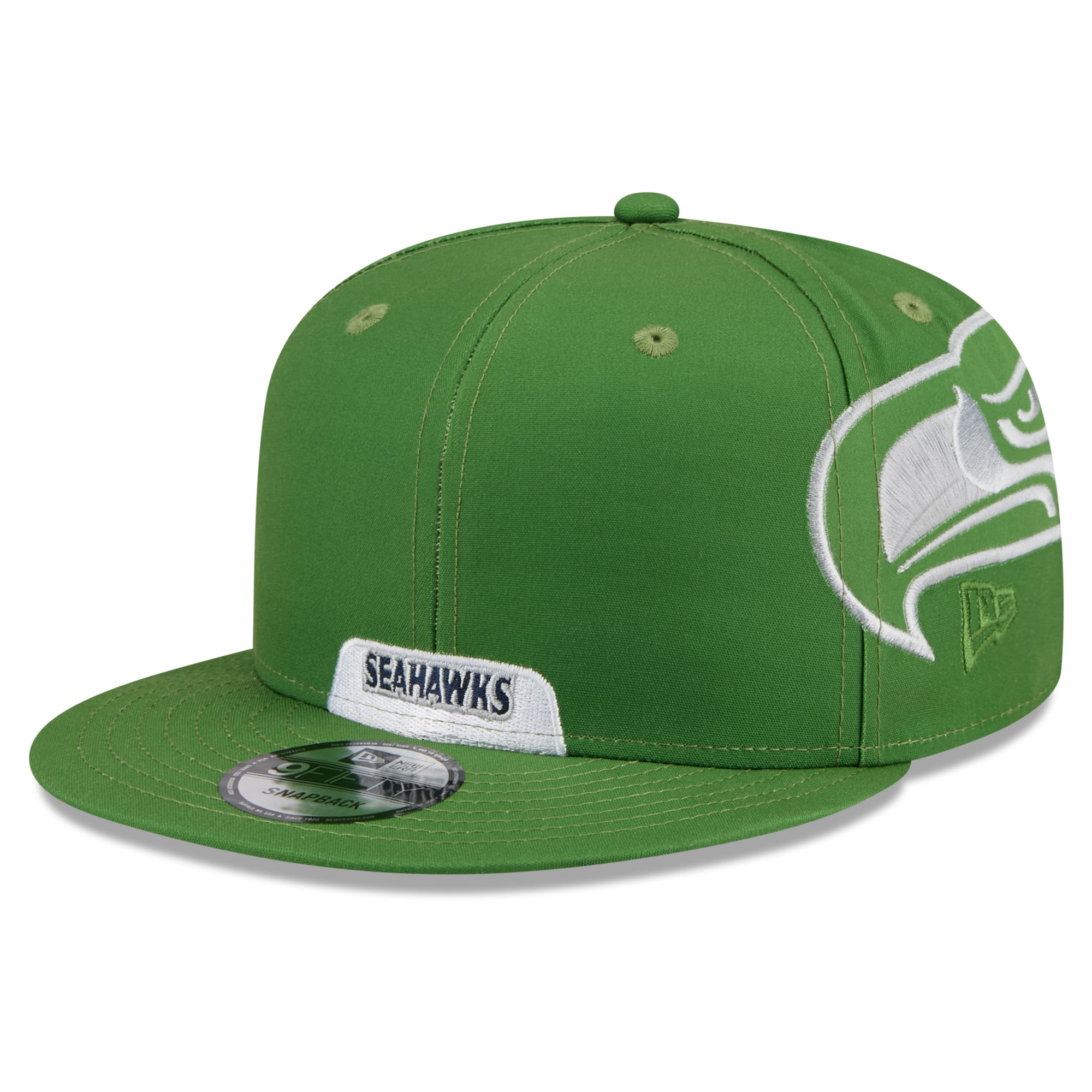Men's New Era Green Seattle Seahawks Rivalries Collection Fan Pack Helmet 9FIFTY Snapback Hat