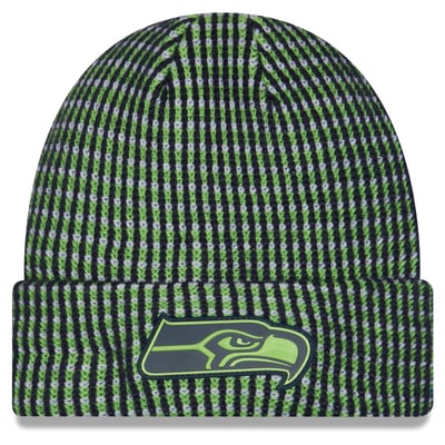 Seattle Seahawks New Era 2026 Sideline Cold Weather Cuffed Knit Hat - Neon Green