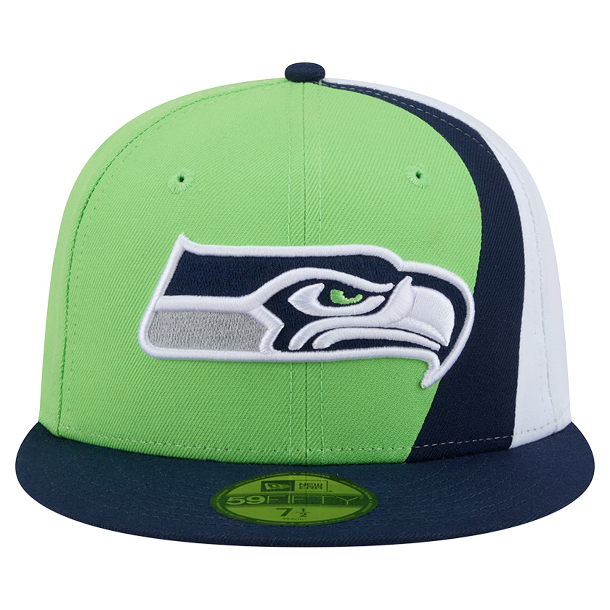 Casquette ajustée New Era Shock 59FIFTY pour homme, vert fluo/bleu marine Seattle Seahawks