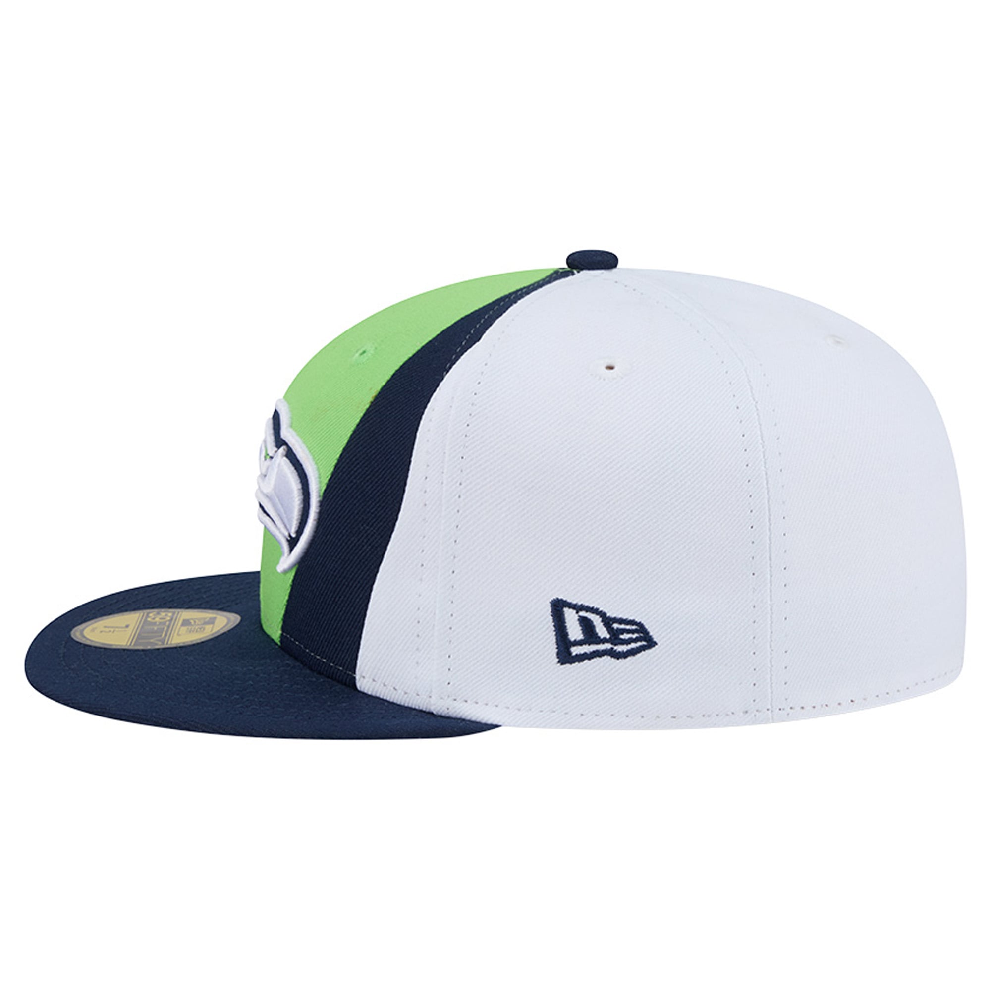 Casquette ajustée New Era Shock 59FIFTY pour homme, vert fluo/bleu marine Seattle Seahawks