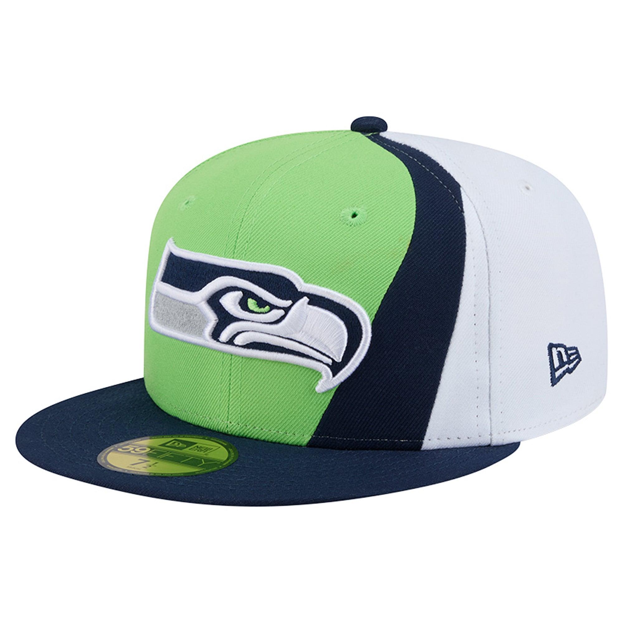Casquette ajustée New Era Shock 59FIFTY pour homme, vert fluo/bleu marine Seattle Seahawks