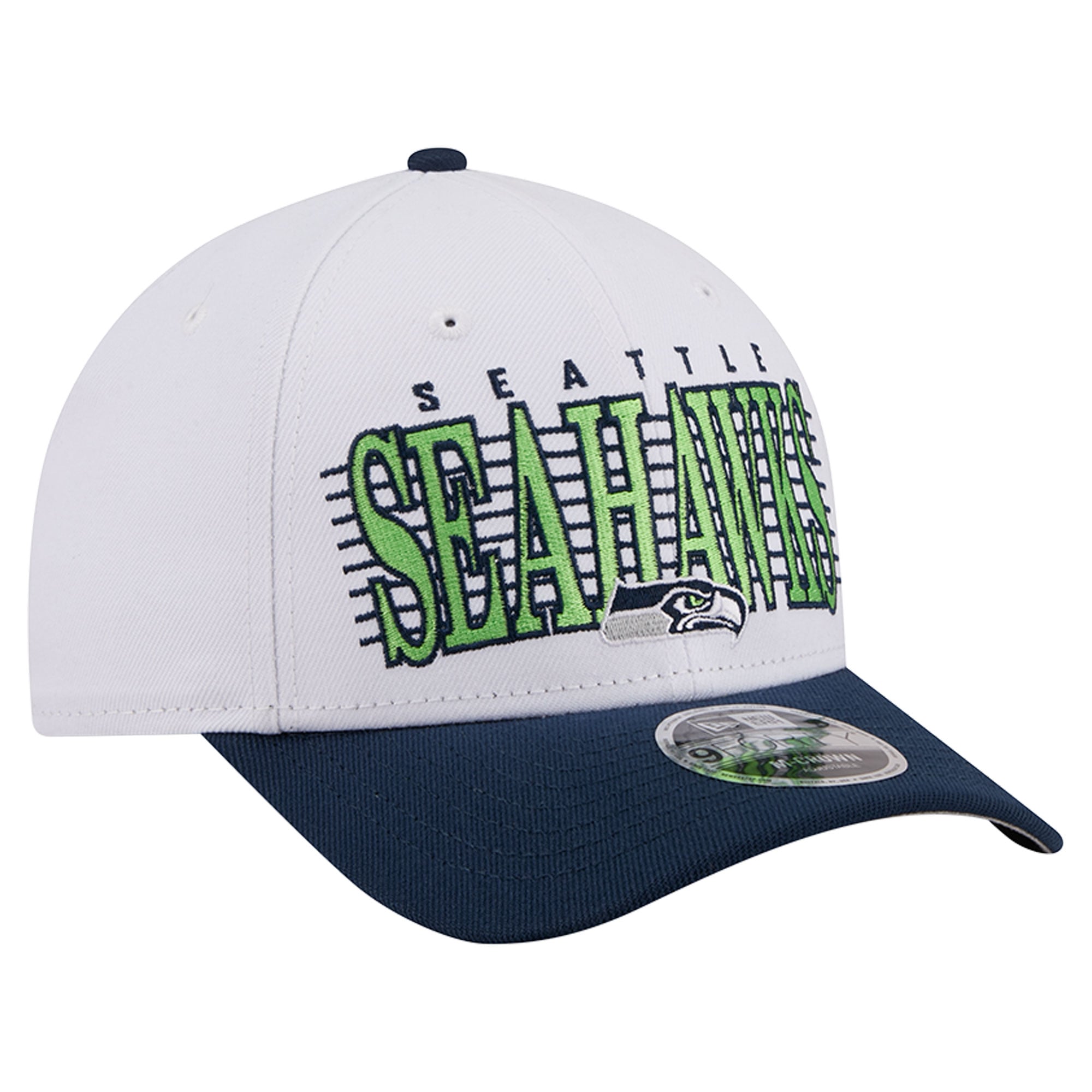 Casquette ajustable New Era blanche/bleu marine Seattle Seahawks Loyal 9FORTY M-Crown pour homme