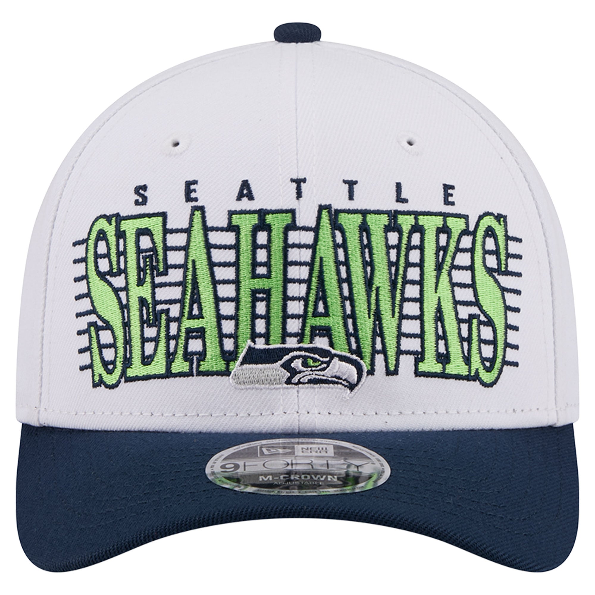 Casquette ajustable New Era blanche/bleu marine Seattle Seahawks Loyal 9FORTY M-Crown pour homme
