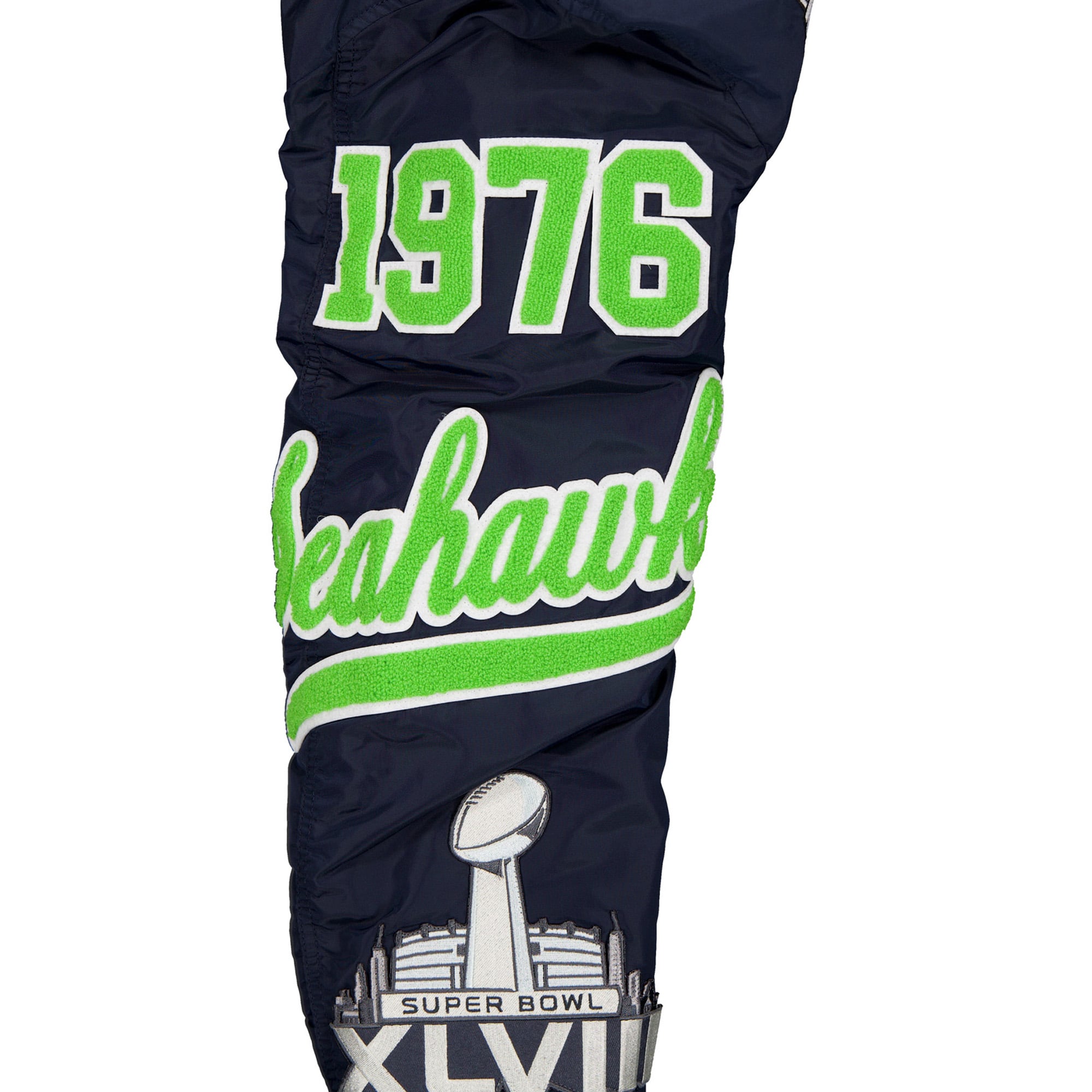 Veste bomber zippée New Era x Alpha Industries College Navy Seattle Seahawks MA-1 pour homme