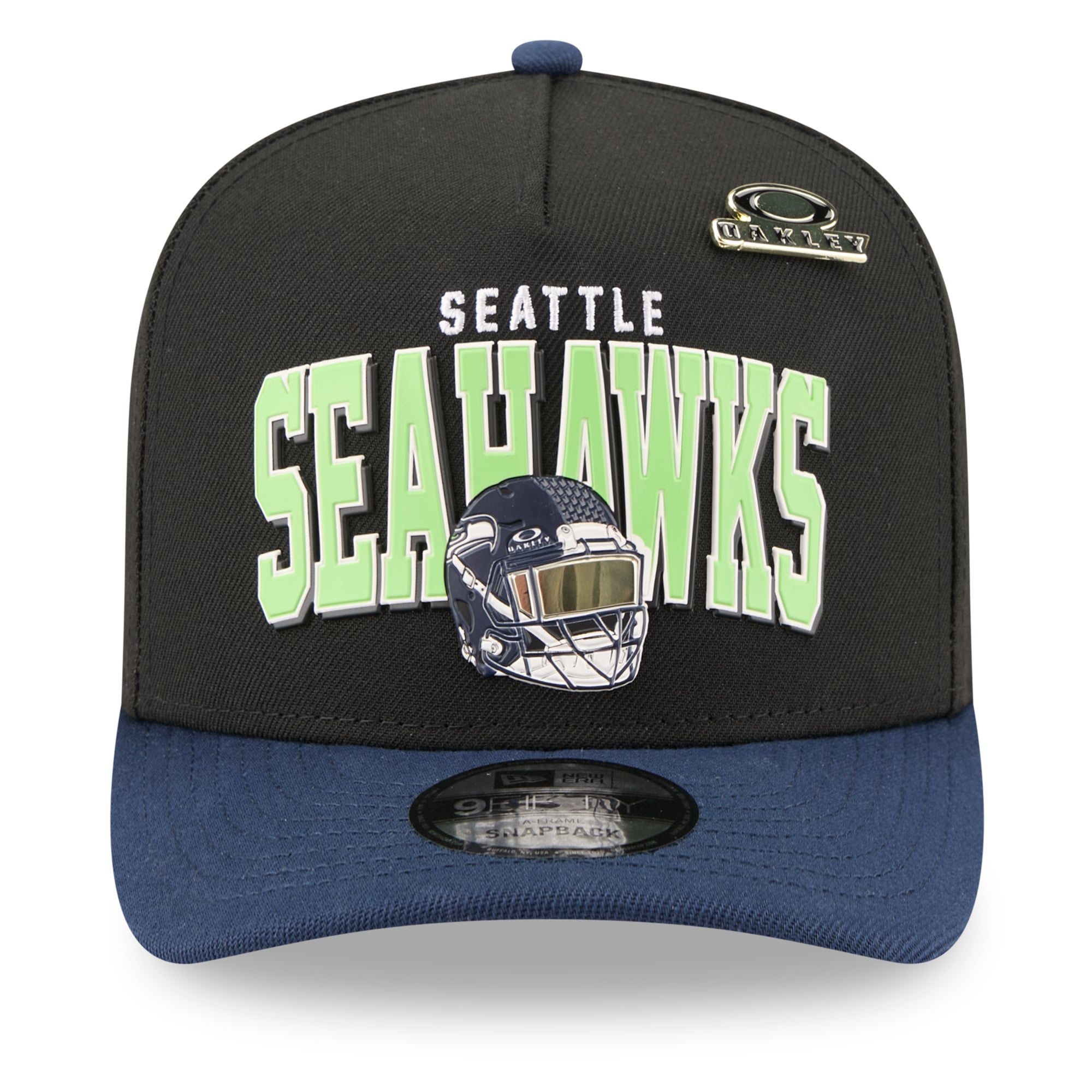 Men's New Era x Oakley Black Seattle Seahawks 9FIFTY A-Frame Snapback Hat