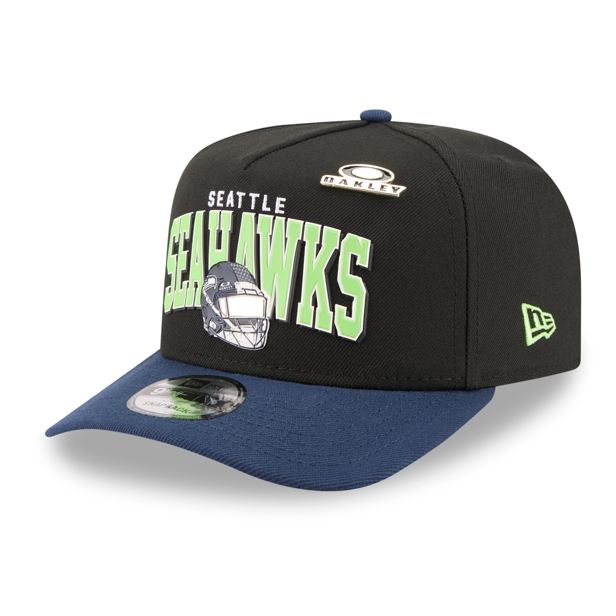 Men's New Era x Oakley Black Seattle Seahawks 9FIFTY A-Frame Snapback Hat