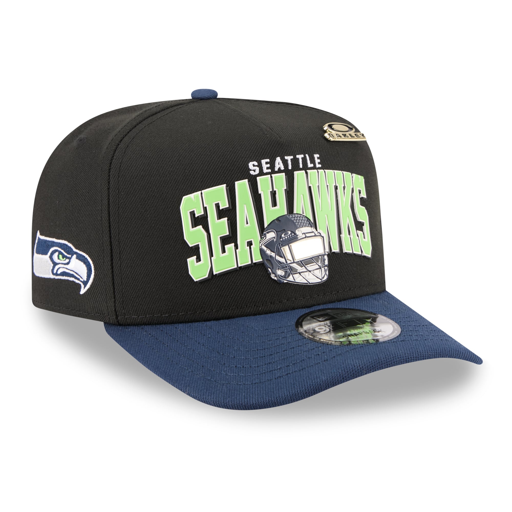 Men's New Era x Oakley Black Seattle Seahawks 9FIFTY A-Frame Snapback Hat