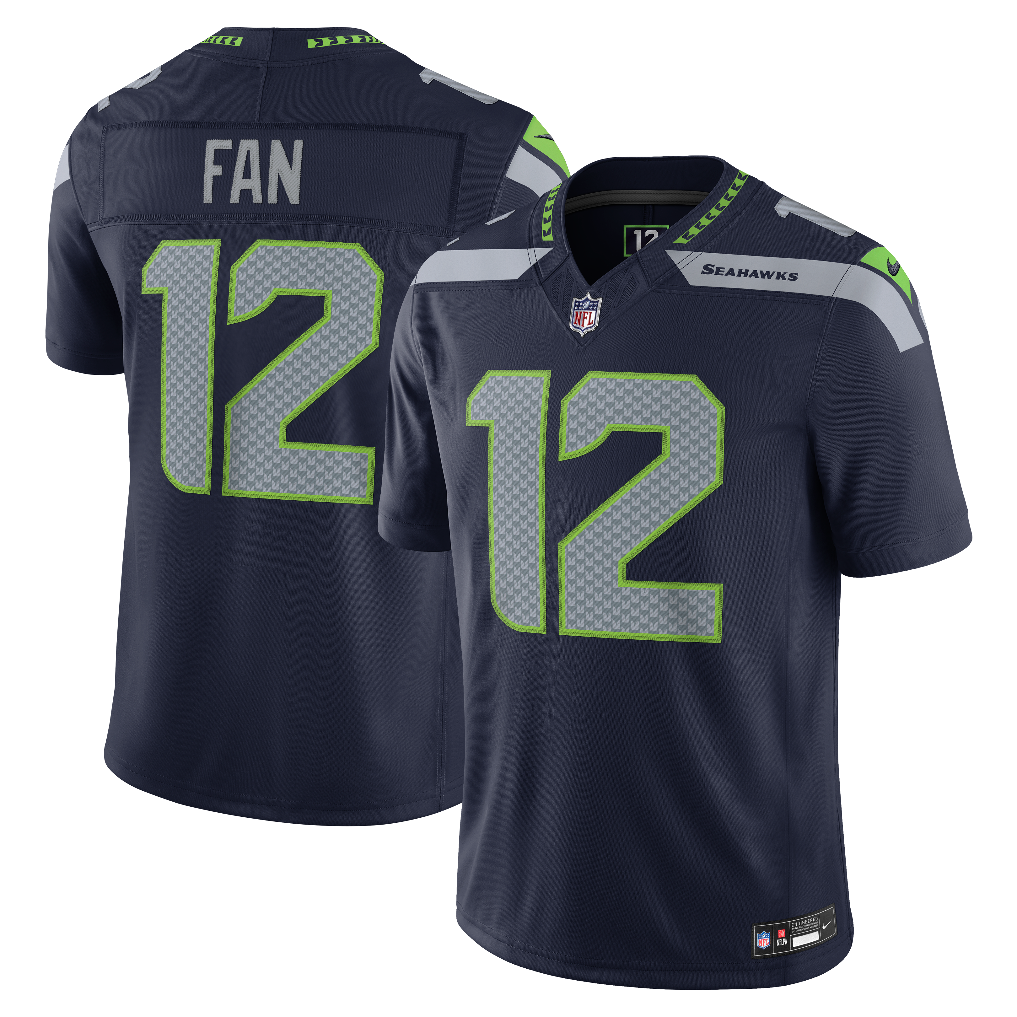 Men's Nike 12s Royal Seattle Seahawks Alternate Vapor F.U.S.E. Stitched Limited Jersey
