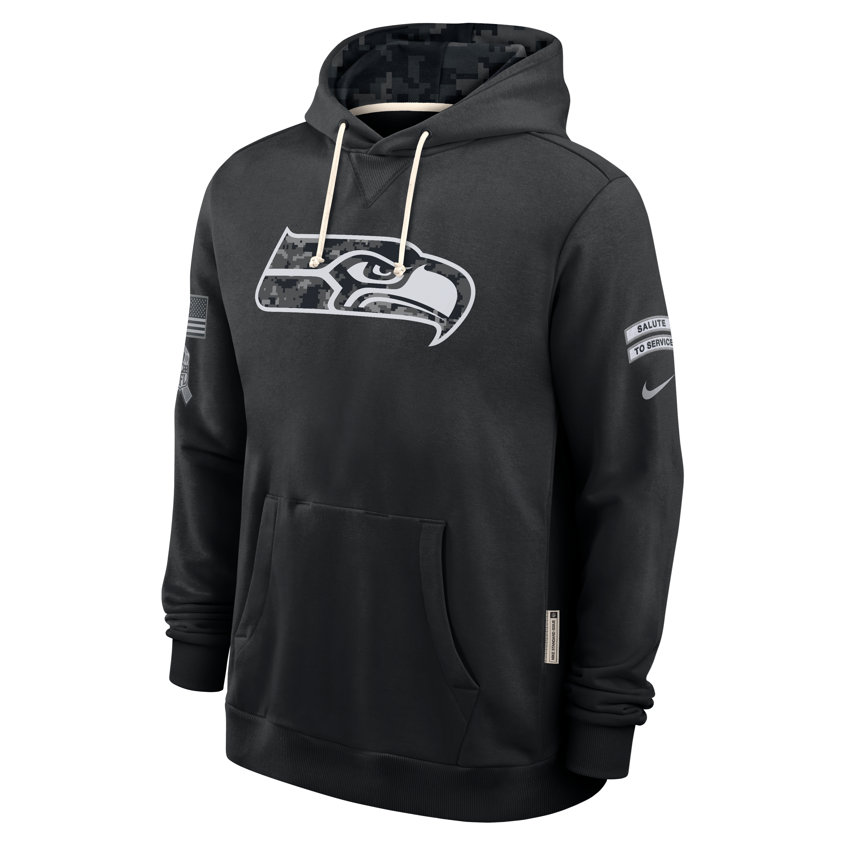 Sweat à capuche Nike noir Seattle Seahawks 2026 Salute to Service Sideline Dri-FIT pour homme