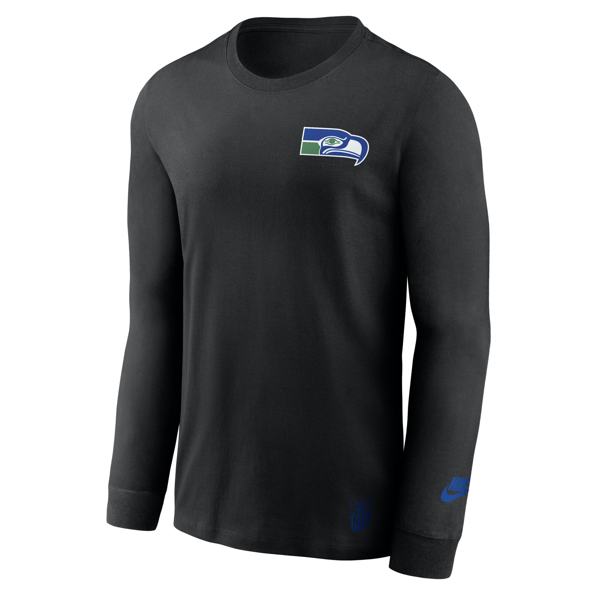 T-shirt à manches longues Nike Seattle Seahawks Double Rewind noir pour homme