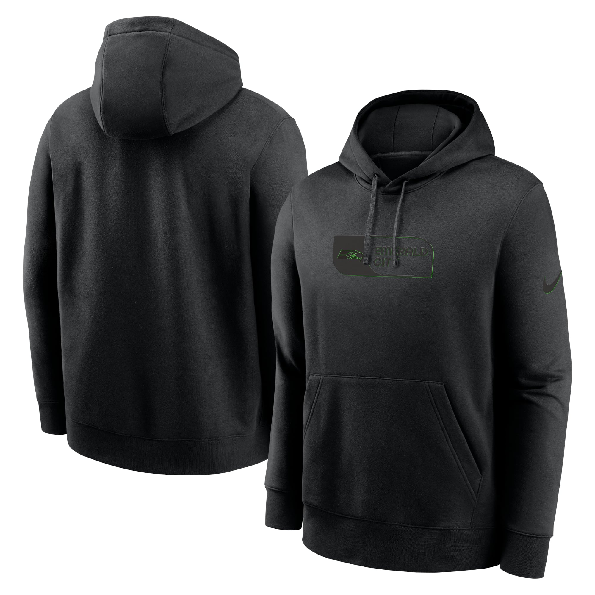 Men's Nike Black Seattle Seahawks Edge Pack French Terry Club Pullover Hoodie