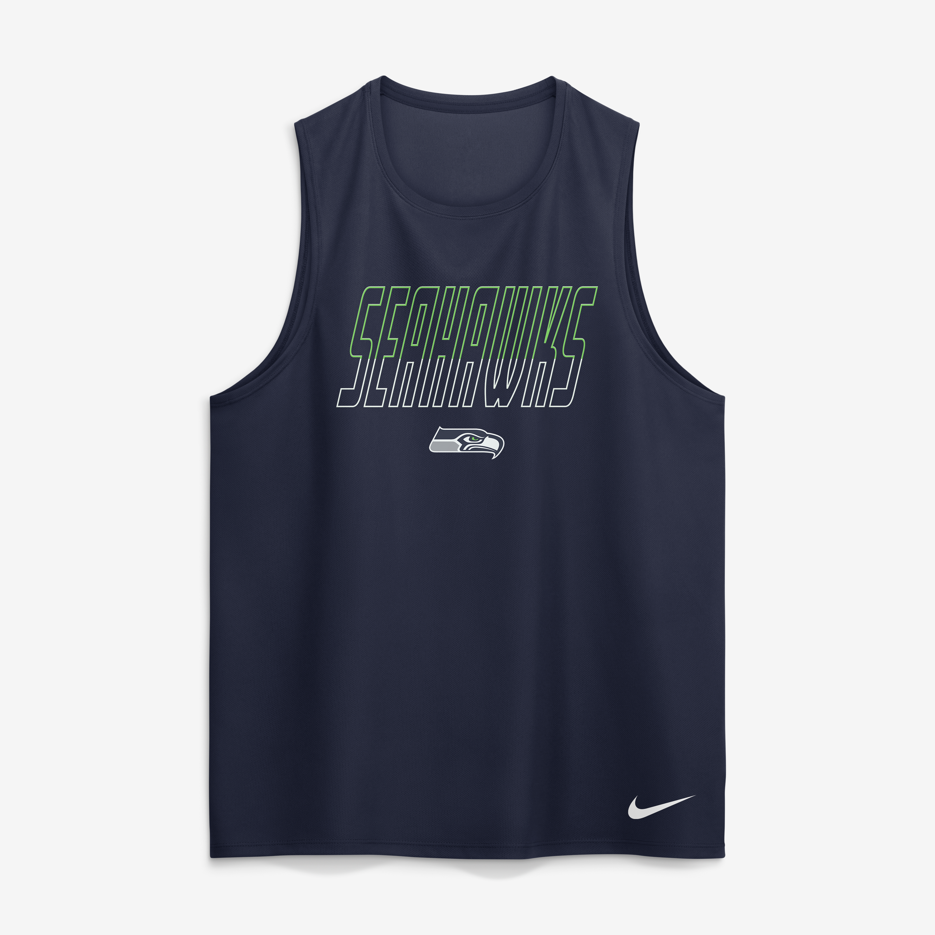 Men's Nike College Navy Seattle Seahawks Kickoff Miler Dri-FIT Tank Top