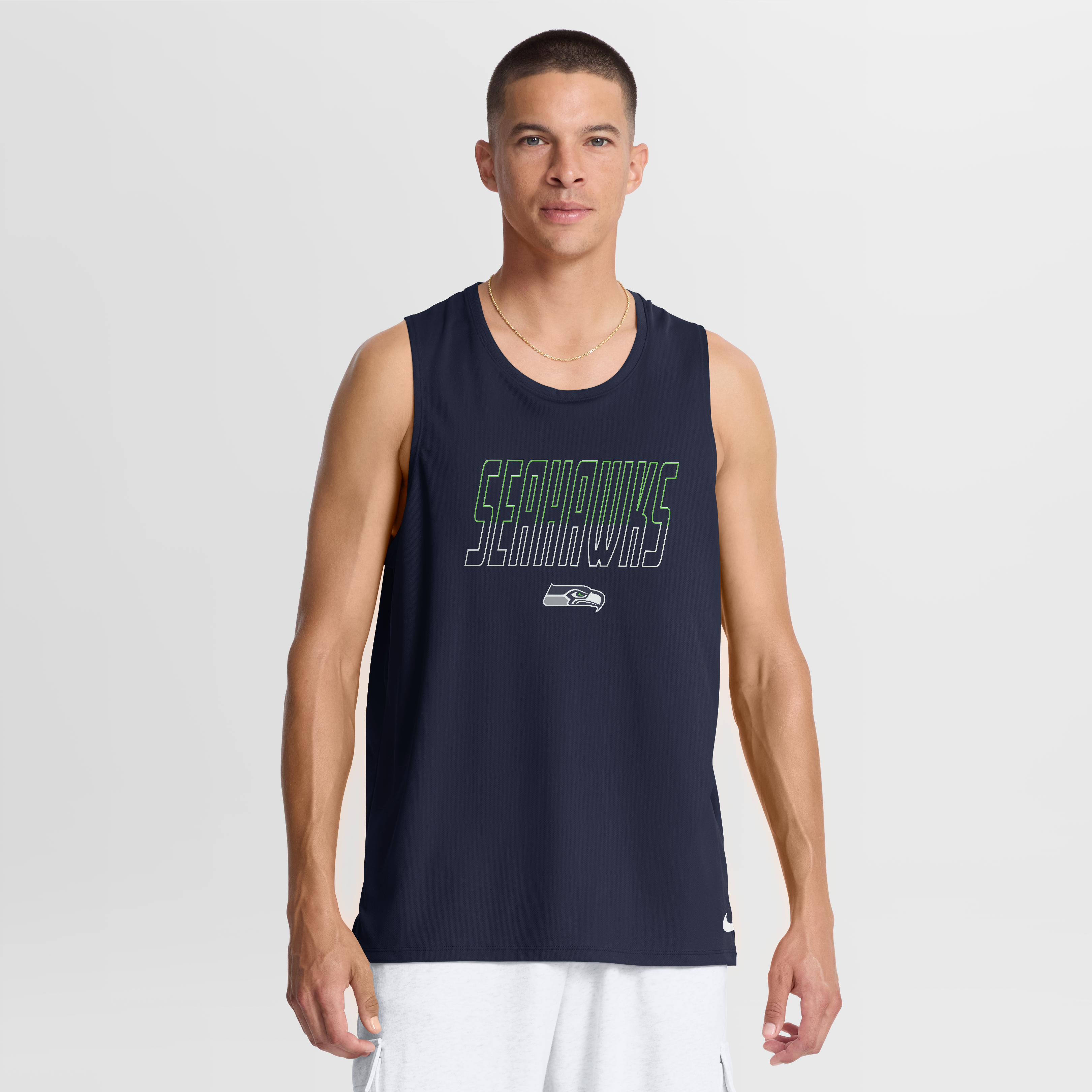 Men's Nike College Navy Seattle Seahawks Kickoff Miler Dri-FIT Tank Top