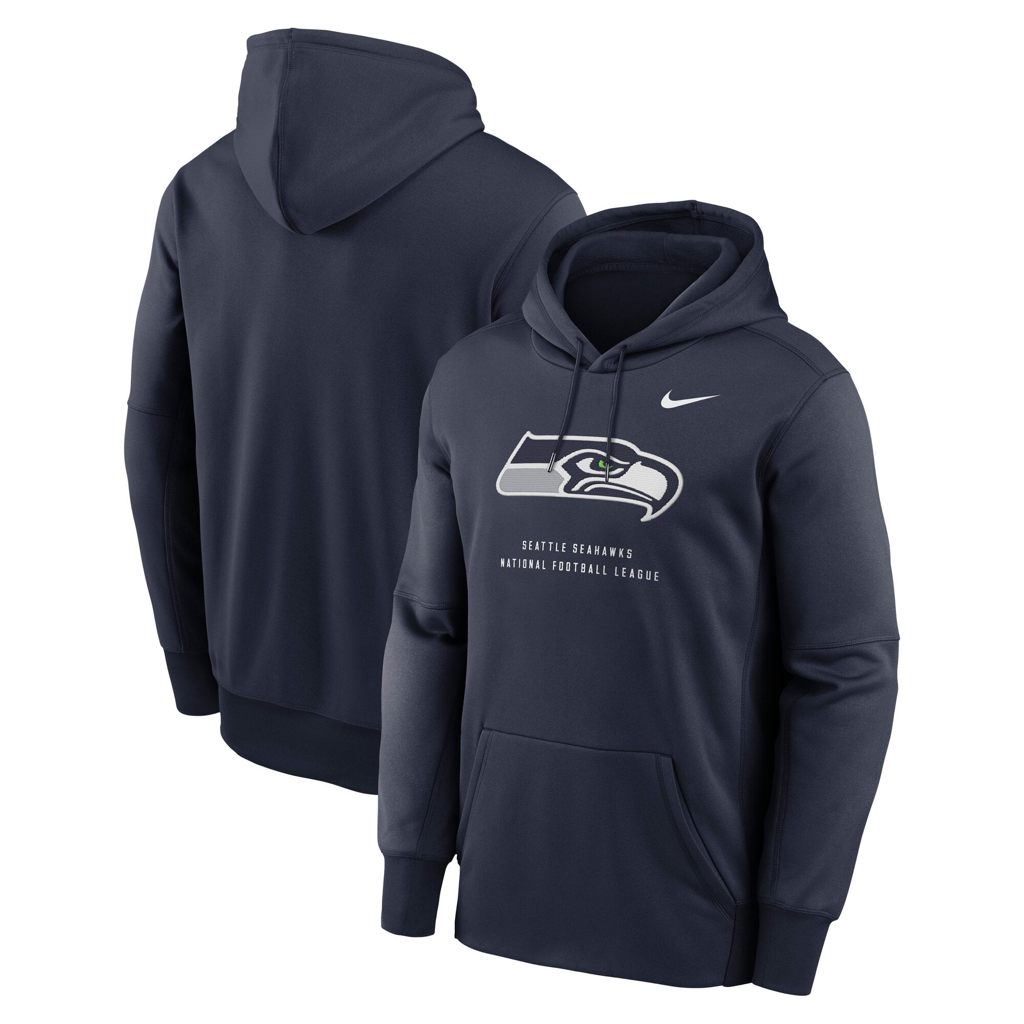 Sweat à capuche Nike College Navy Seattle Seahawks Primetime Therma-FIT pour homme