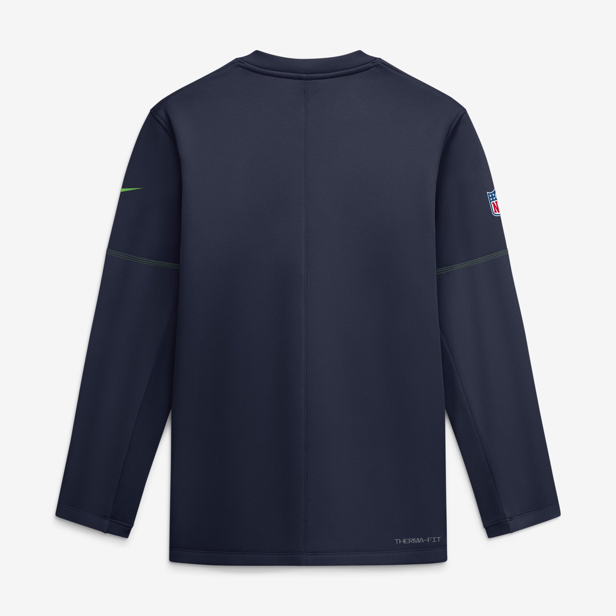 T-shirt Nike College Navy Seattle Seahawks Sideline Coach pour homme, col rond, coupe mi-lourd Therma-FIT