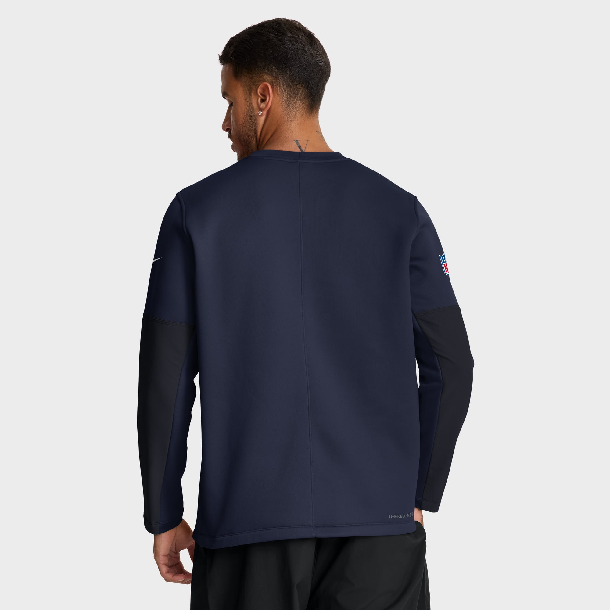 Pull-over Nike College Navy Seattle Seahawks Sideline Coaches pour homme, modèle Therma-FIT mi-lourd.