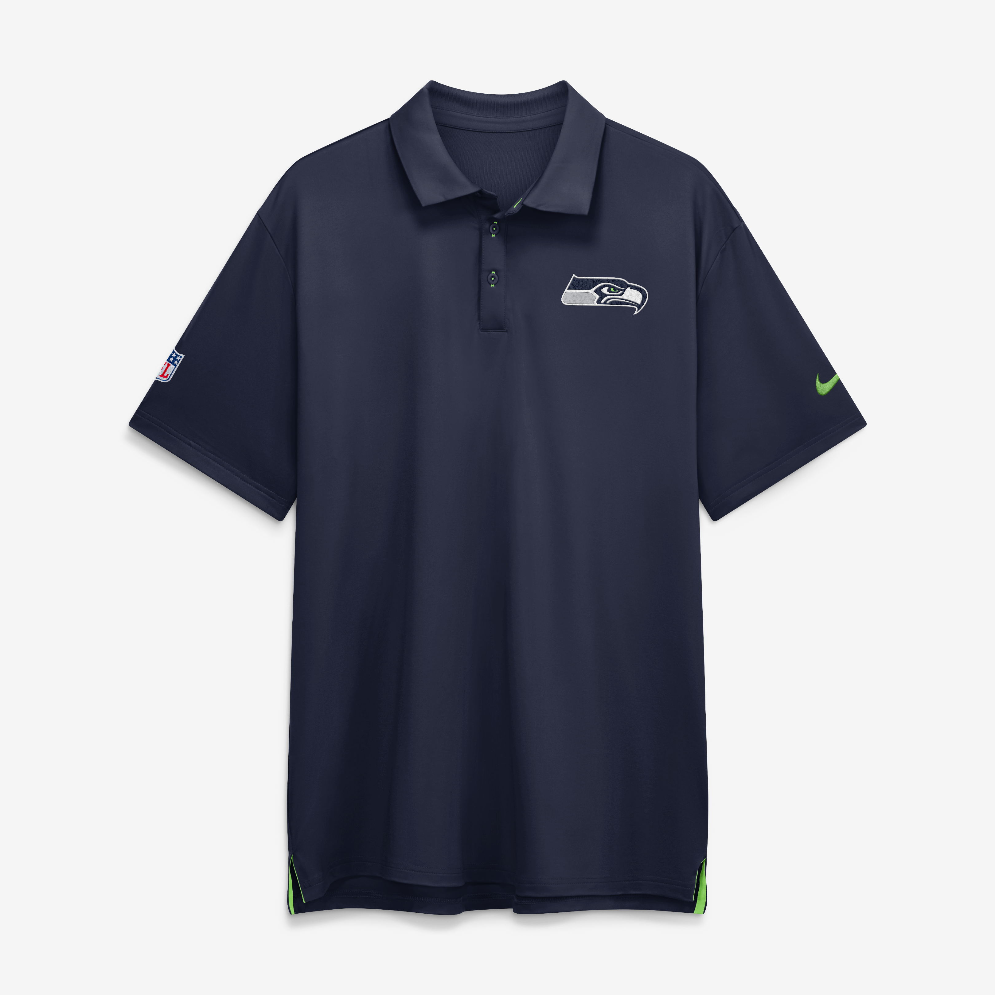 Men's Nike College Navy Seattle Seahawks Sideline Powerful Blocking Dri-FIT Tour Polo