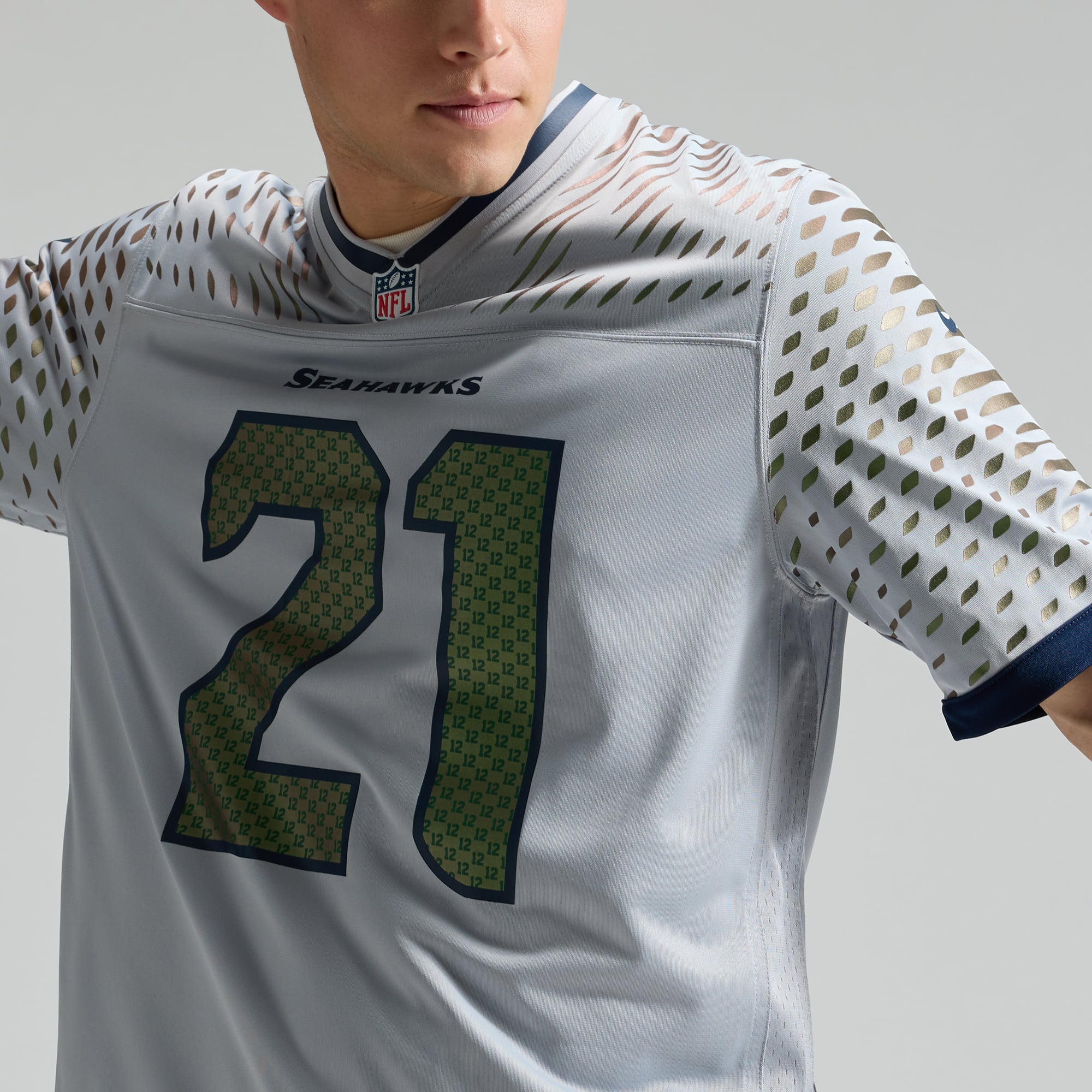 Maillot de match Nike Devon Witherspoon gris Seattle Seahawks Rivalries Collection pour homme