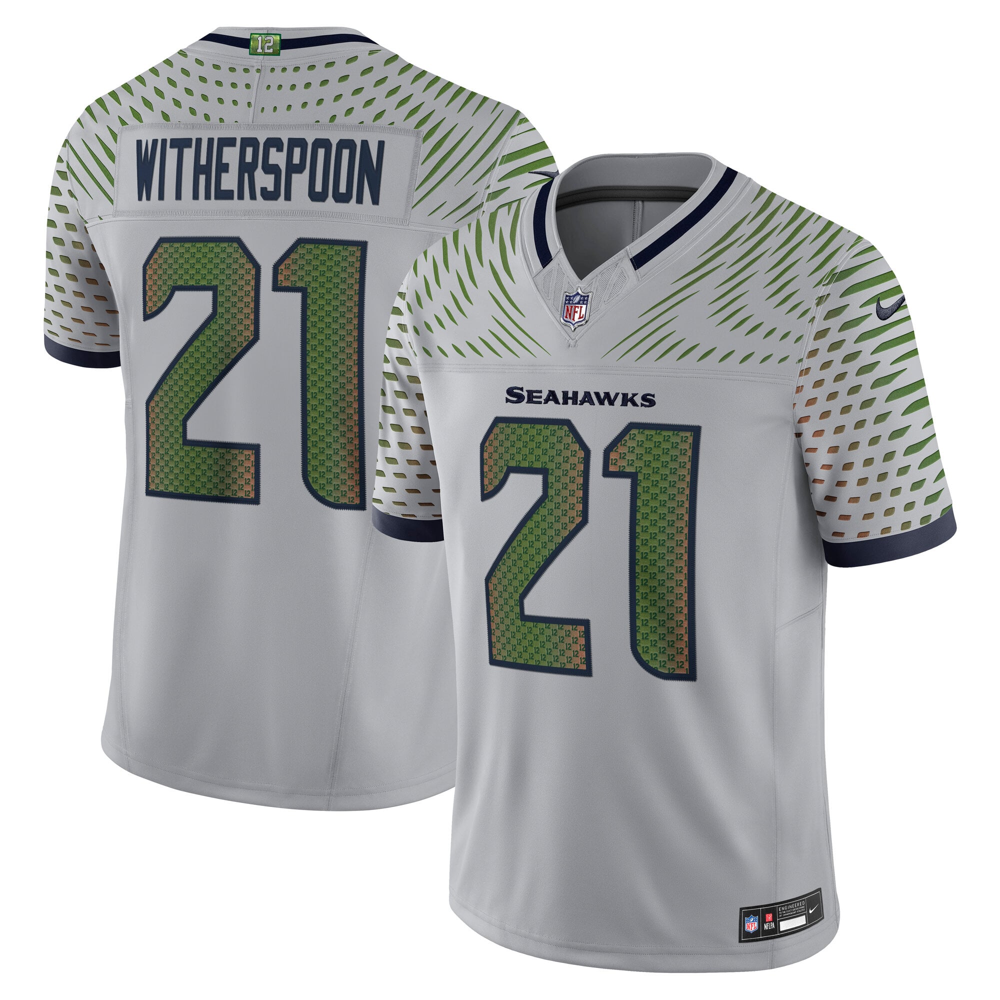 Men's Nike Devon Witherspoon Gray Seattle Seahawks Rivalries Collection Stitched Limited Jersey