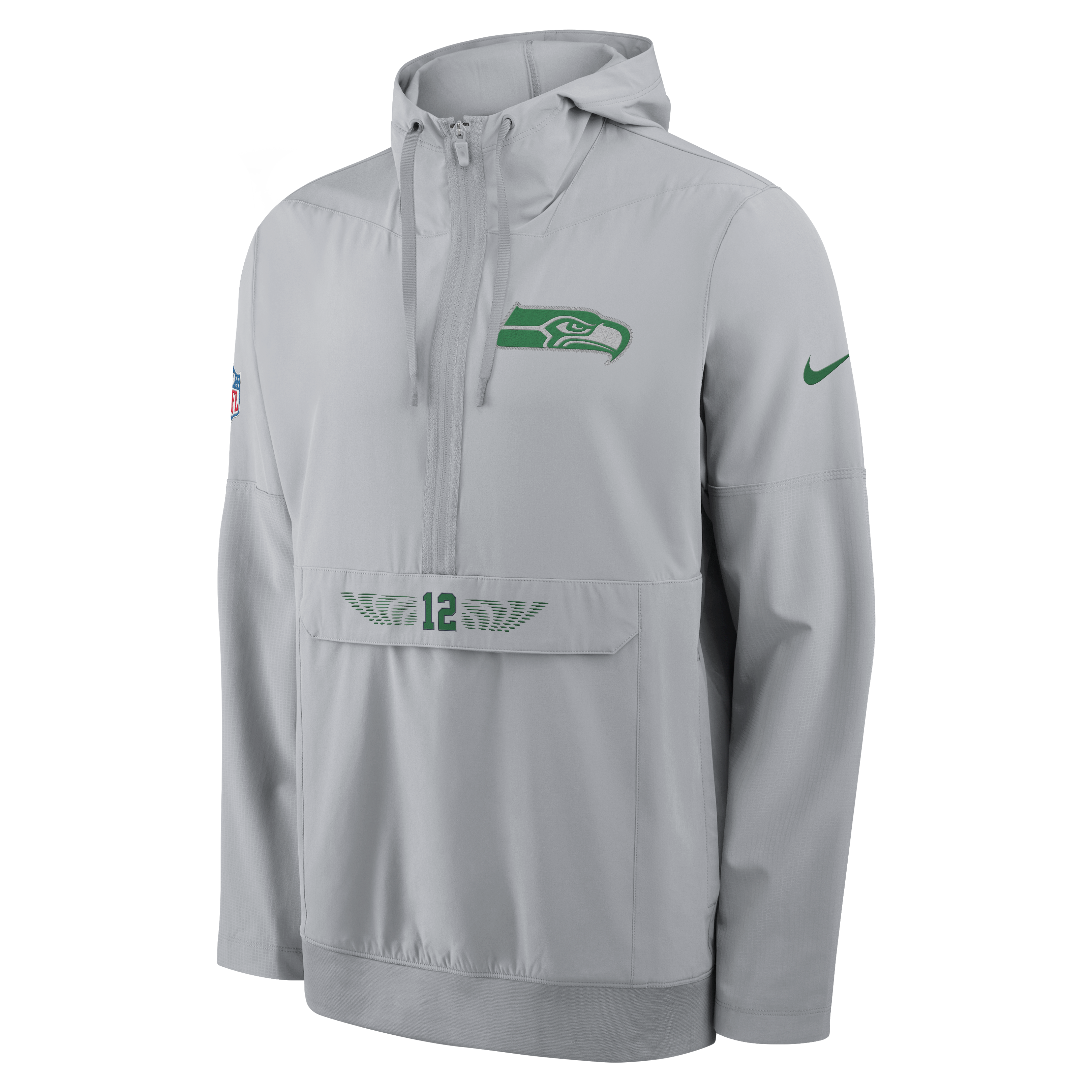Men's Nike  Gray Seattle Seahawks Rivalries Collection Sideline Anorak Half-Zip Jacket