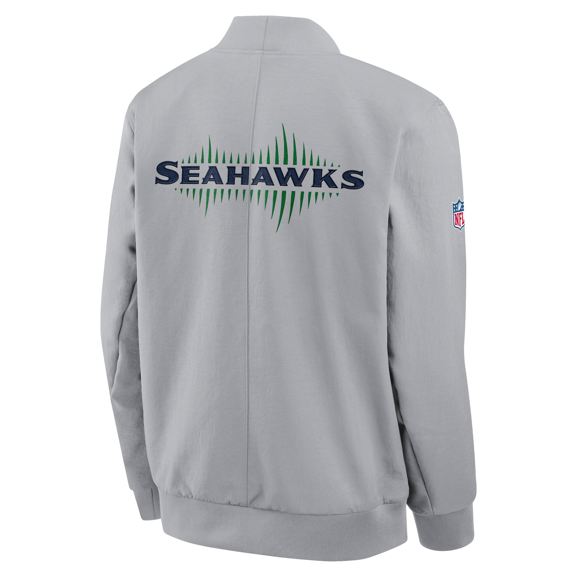 Men's Nike Gray Seattle Seahawks Rivalries Collection Sideline Full-Zip Bomber Jacket