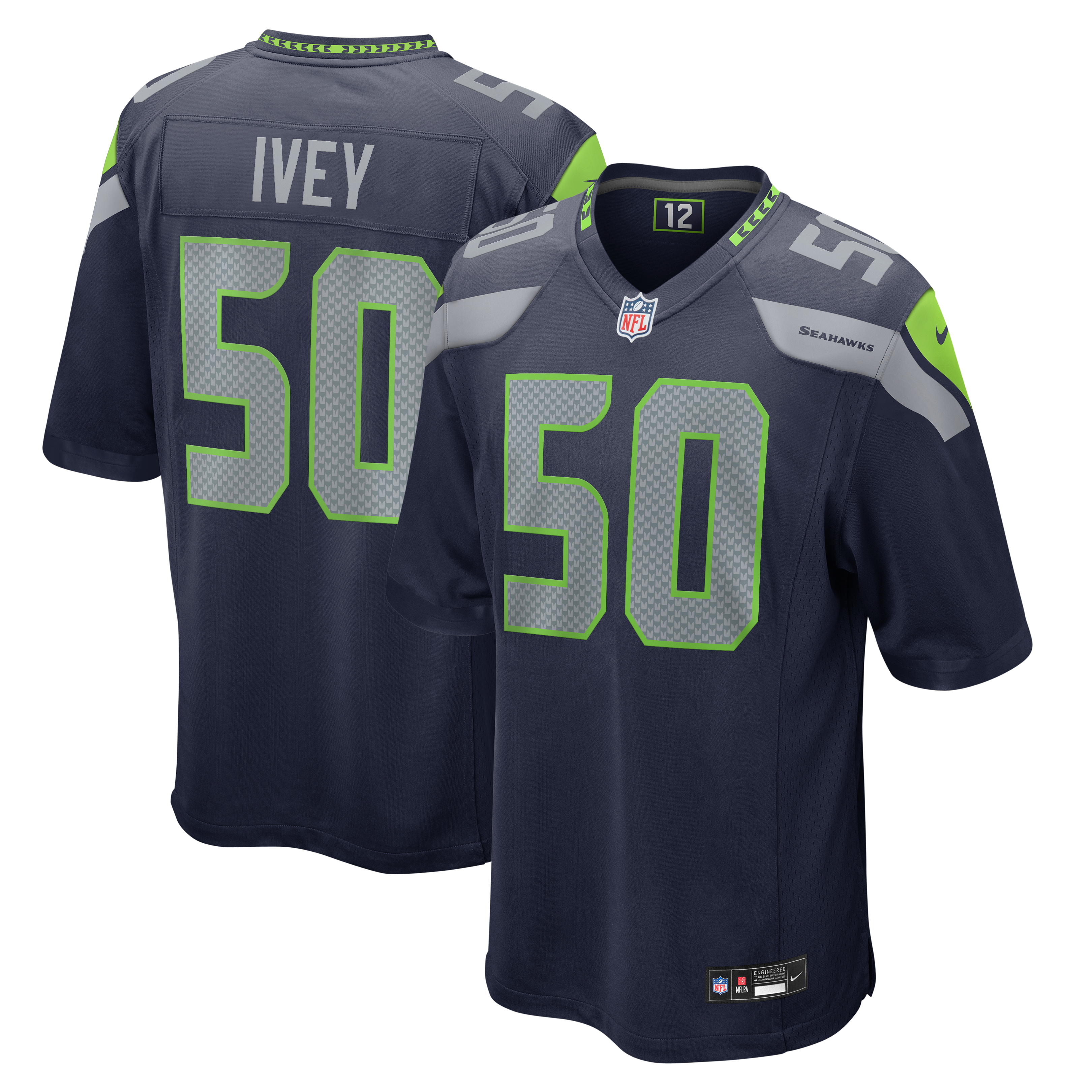 Men's Nike Jared Ivey College Navy Seattle Seahawks Team Game Jersey