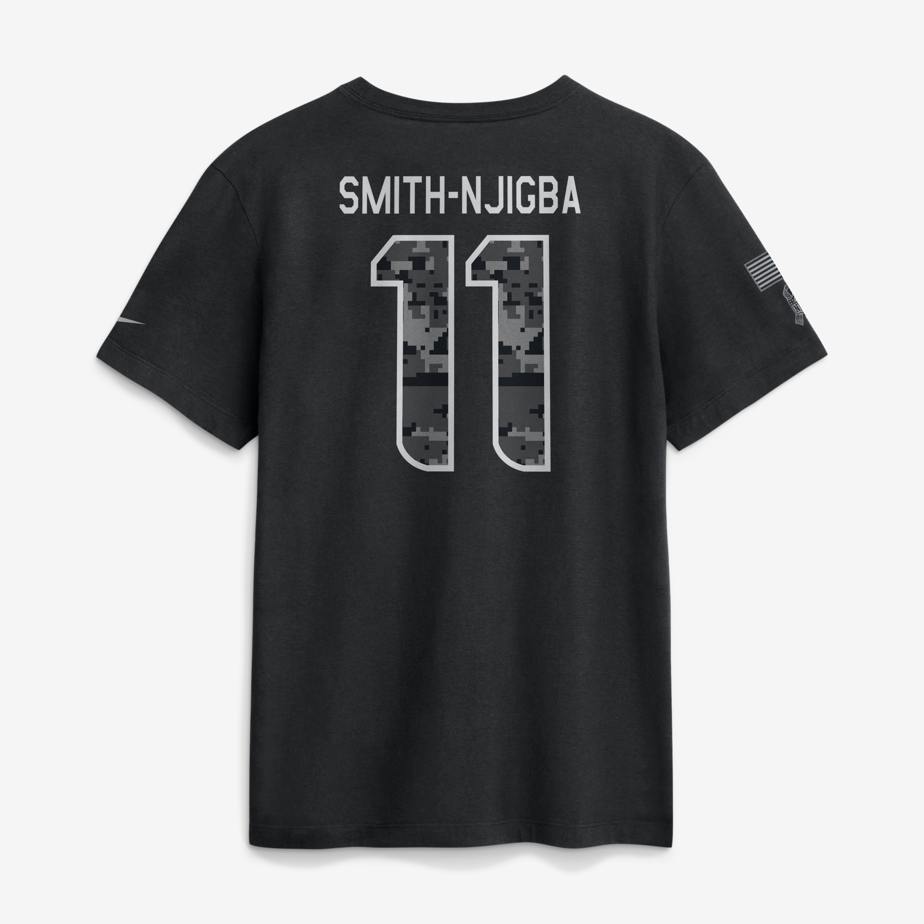 T-shirt Nike Jaxon Smith-Njigba noir Seattle Seahawks 2026 Salute to Service pour homme, avec nom et numéro