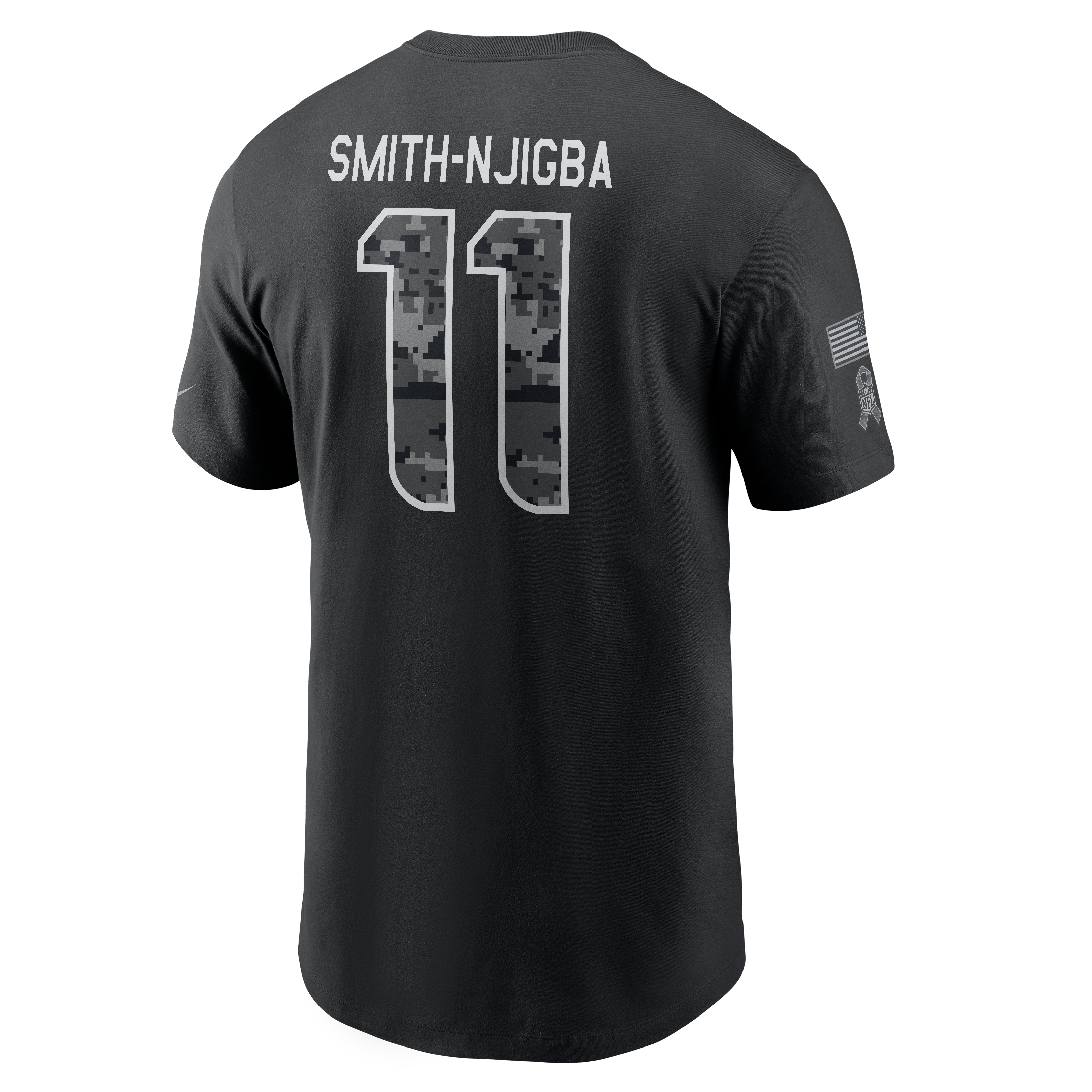 T-shirt Nike Jaxon Smith-Njigba noir Seattle Seahawks 2026 Salute to Service pour homme, avec nom et numéro