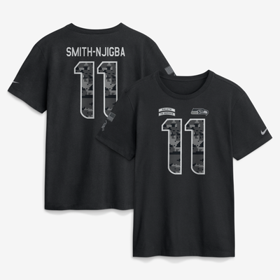 Jaxon Smith-Njigba Seattle Seahawks Nike 2026 Salute to Service Name & Number T-Shirt - Black