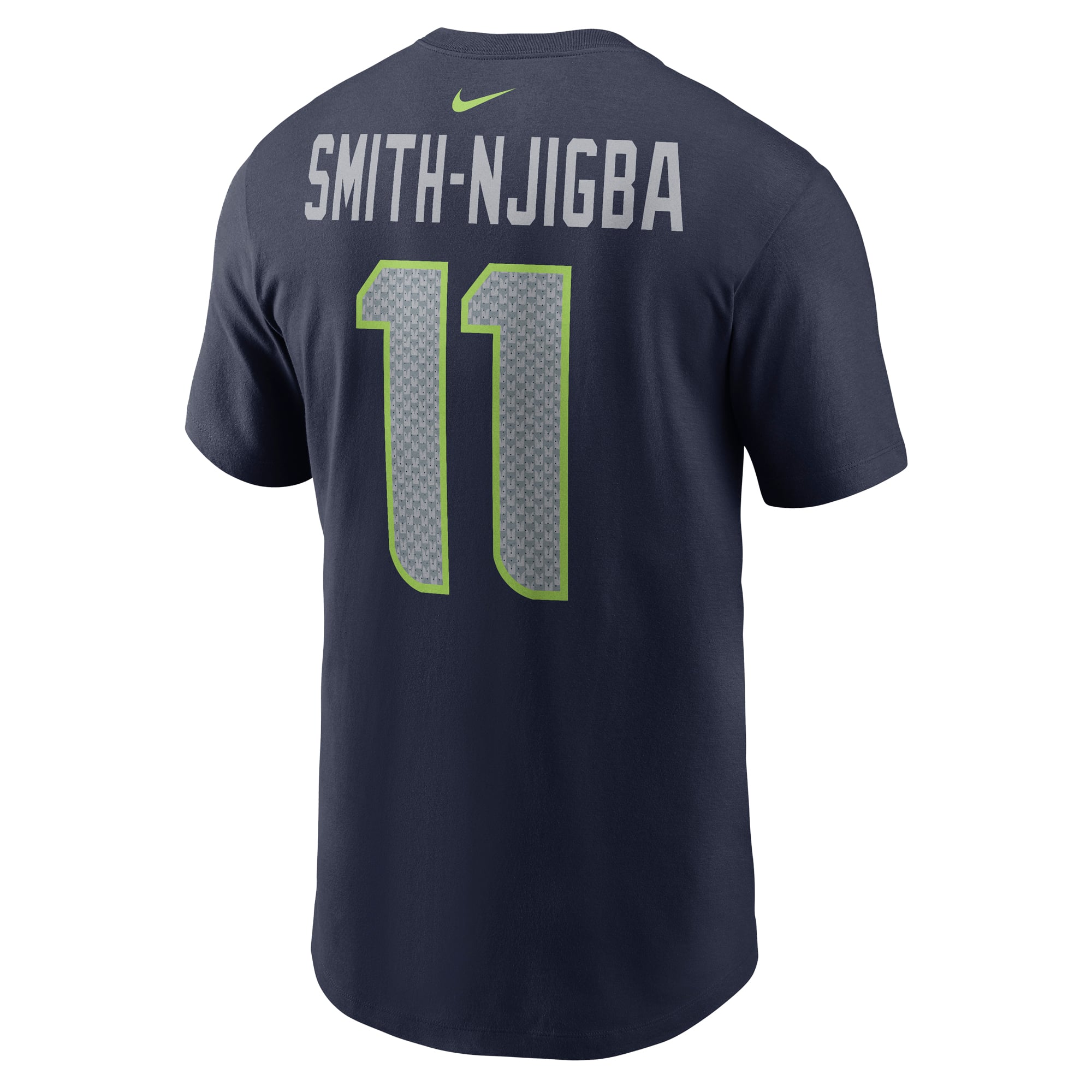 T-shirt Nike Jaxon Smith-Njigba bleu marine Seattle Seahawks pour homme, avec nom et numéro