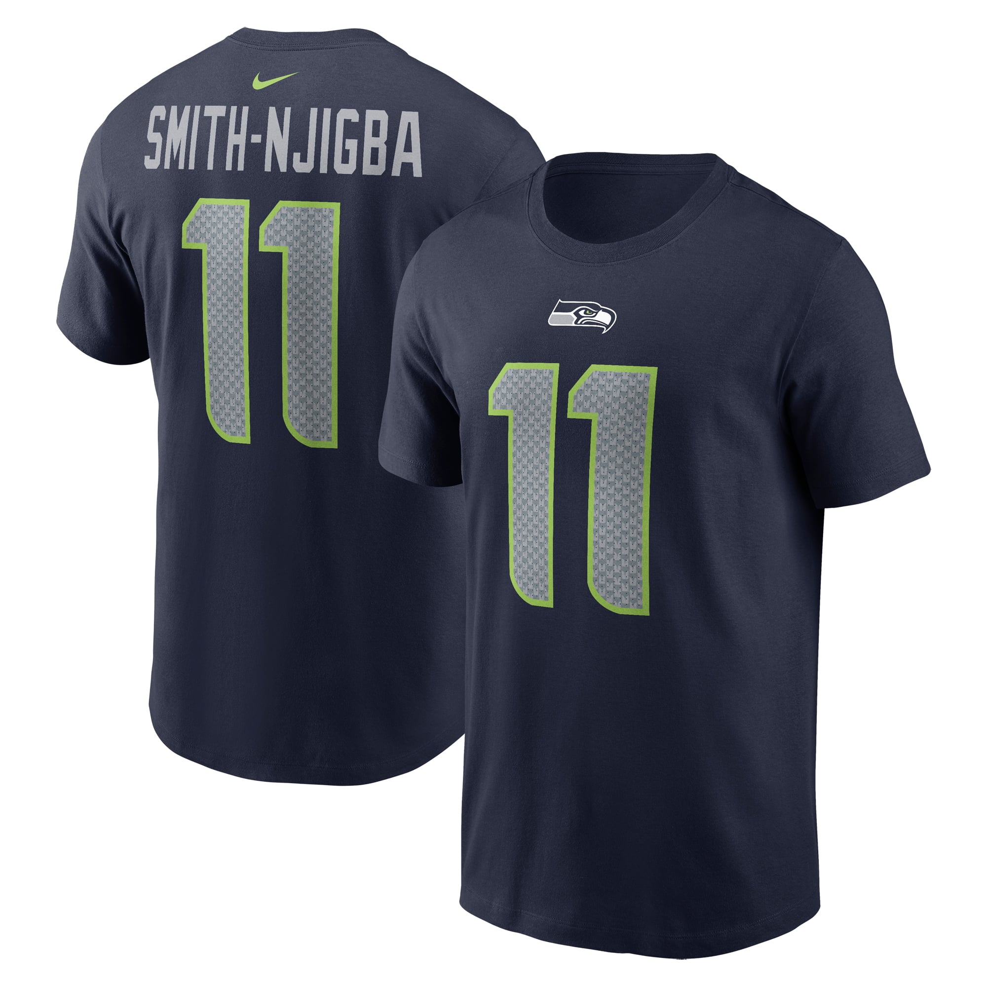 Men's Nike Jaxon Smith-Njigba Navy Seattle Seahawks Name & Number T-Shirt