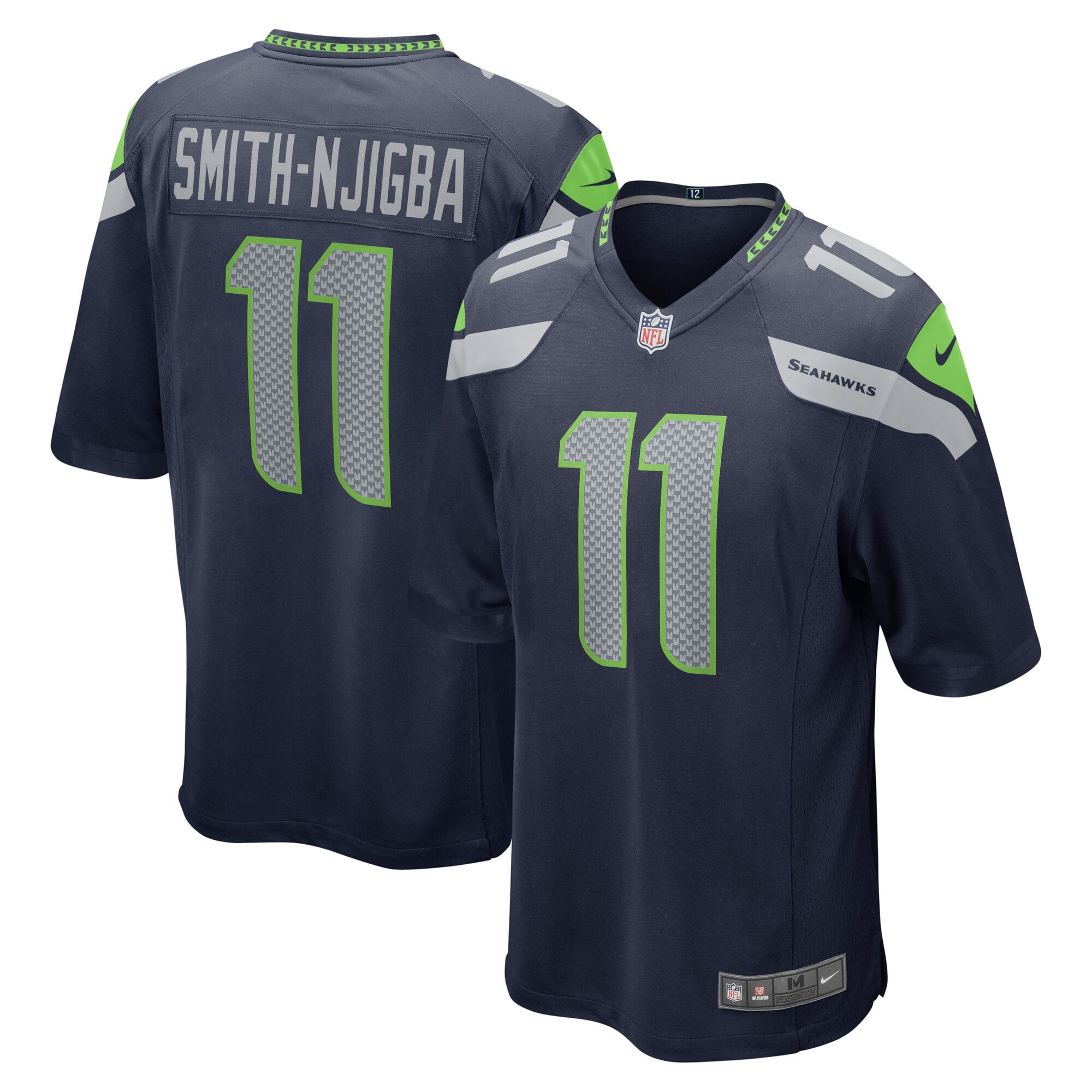 Maillot de match Nike Jaxon Smith-Njigba bleu marine des Seattle Seahawks pour homme