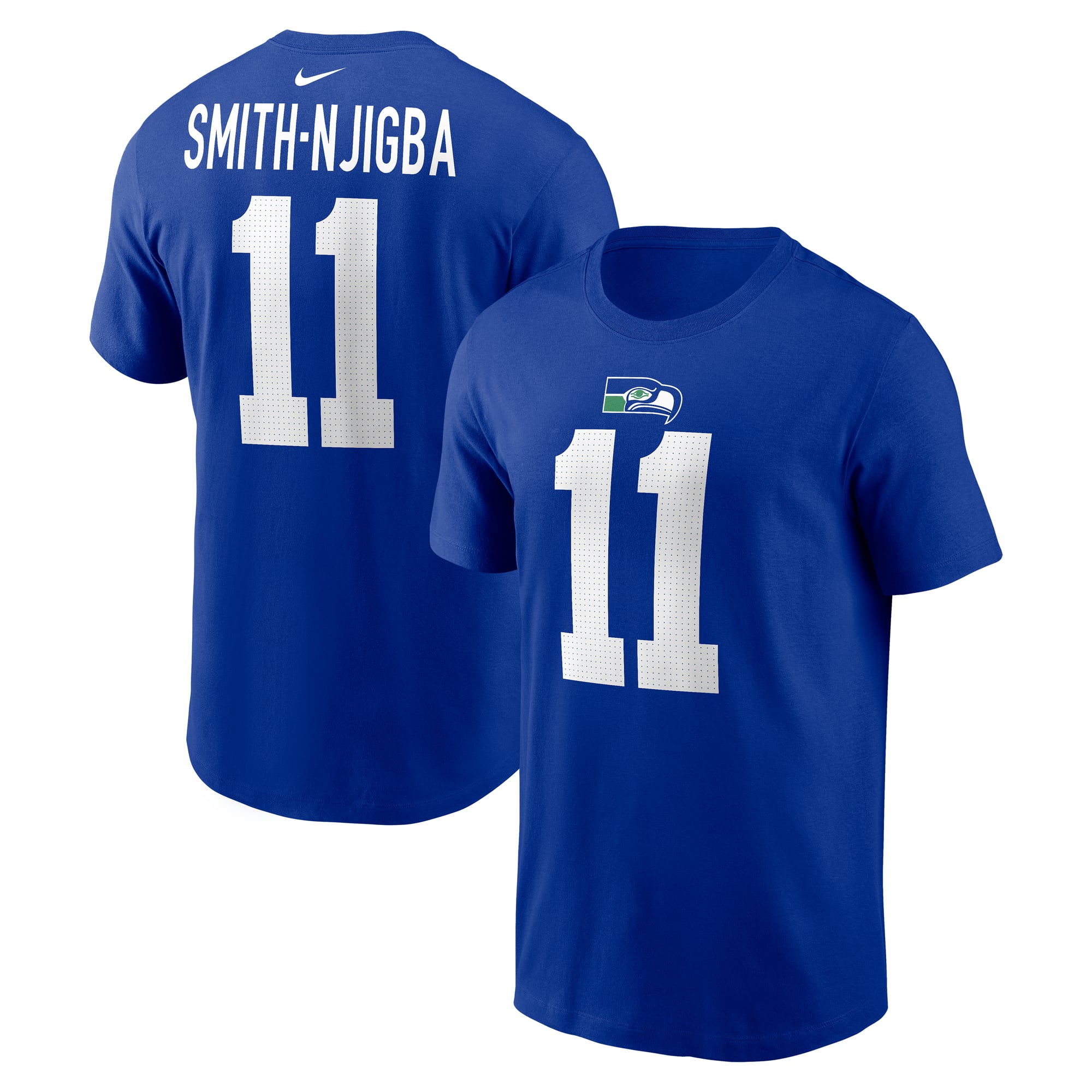 Men's Nike Jaxon Smith-Njigba Royal Seattle Seahawks Name & Number T-Shirt